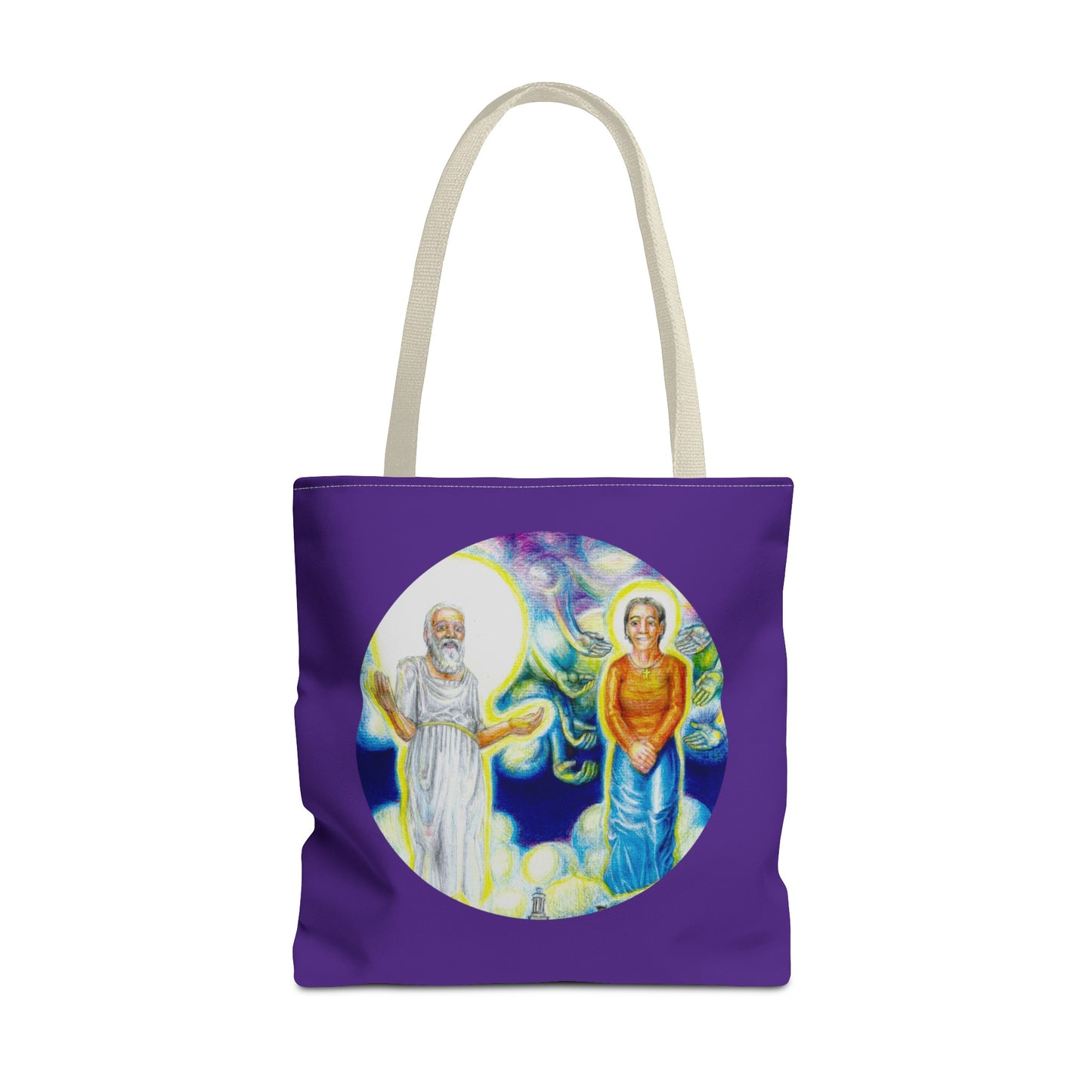 Tote Bag (AOP) with the Albionian Book of the Dead and Living motif