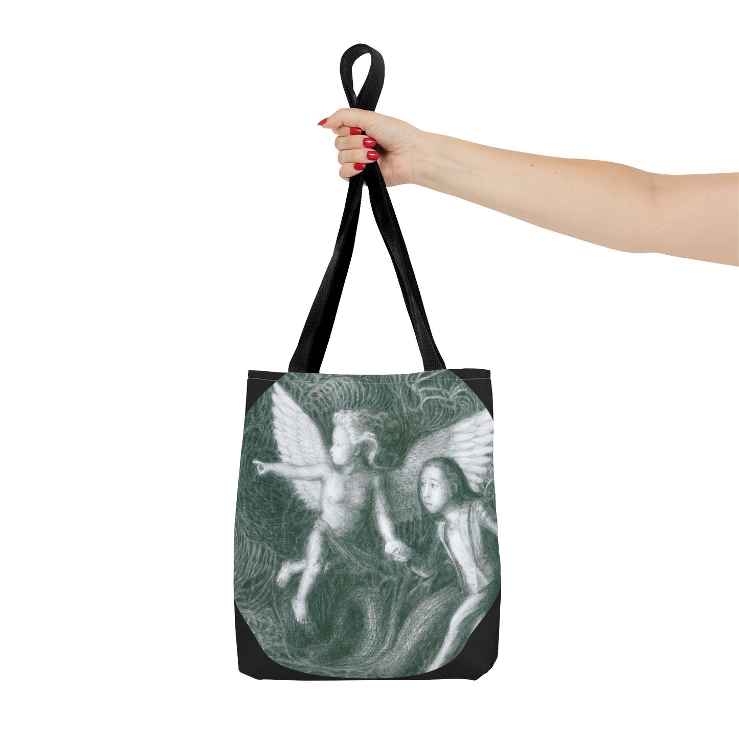 Tote Bag (AOP) with READY FOR YOUR AFTERLIFE MOTIF