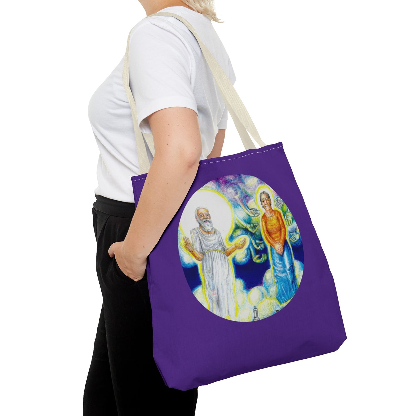 Tote Bag (AOP) with the Albionian Book of the Dead and Living motif