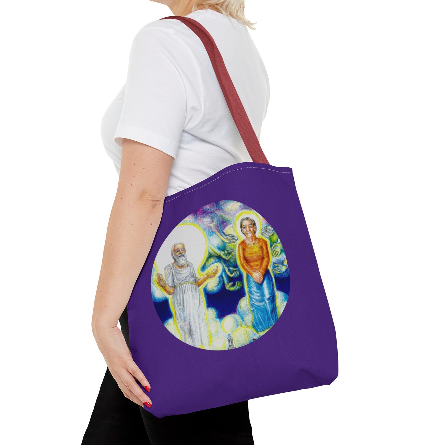 Tote Bag (AOP) with the Albionian Book of the Dead and Living motif