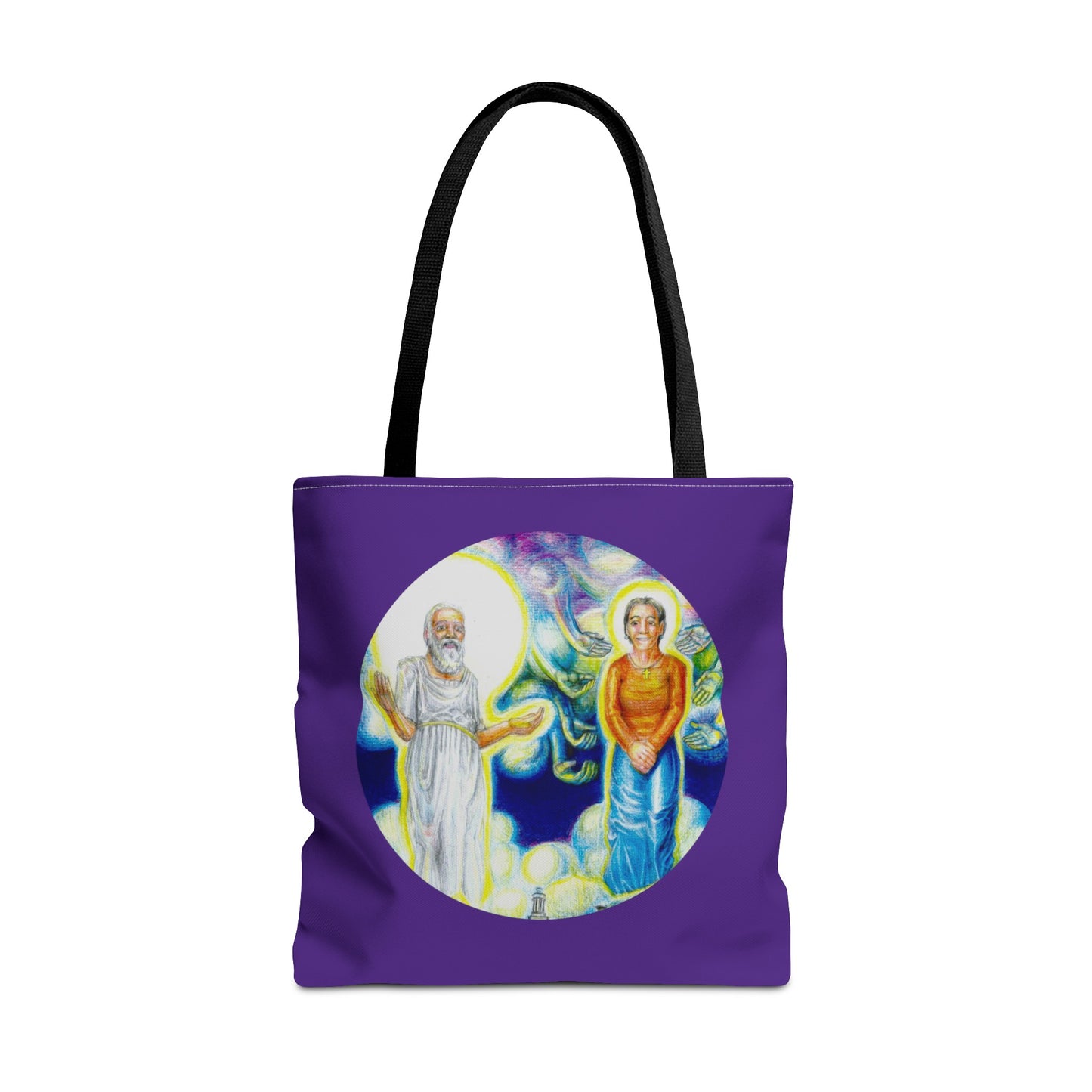 Tote Bag (AOP) with the Albionian Book of the Dead and Living motif