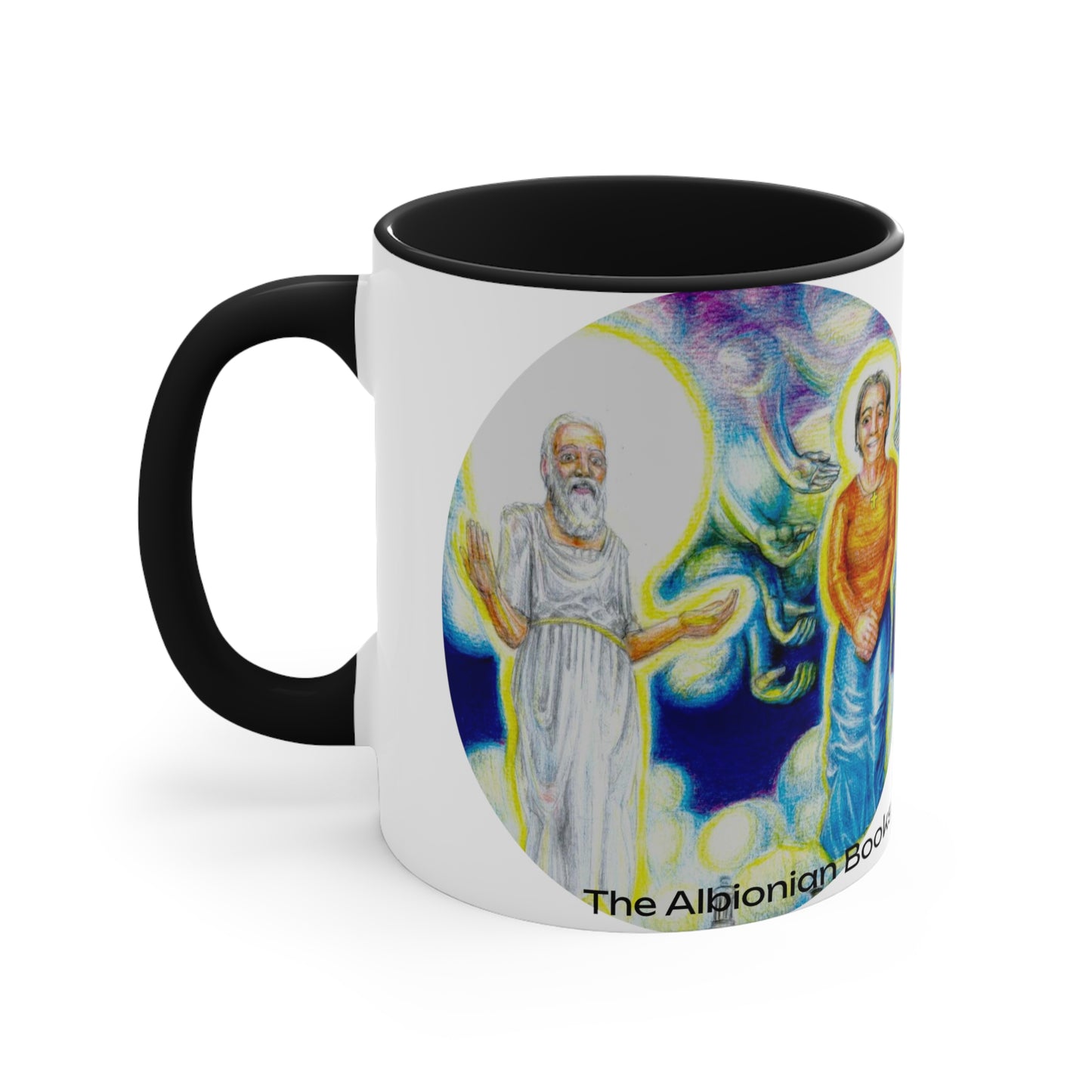 Accent Coffee Mug, 11oz with The Albionian Book of the Dead and Living motif