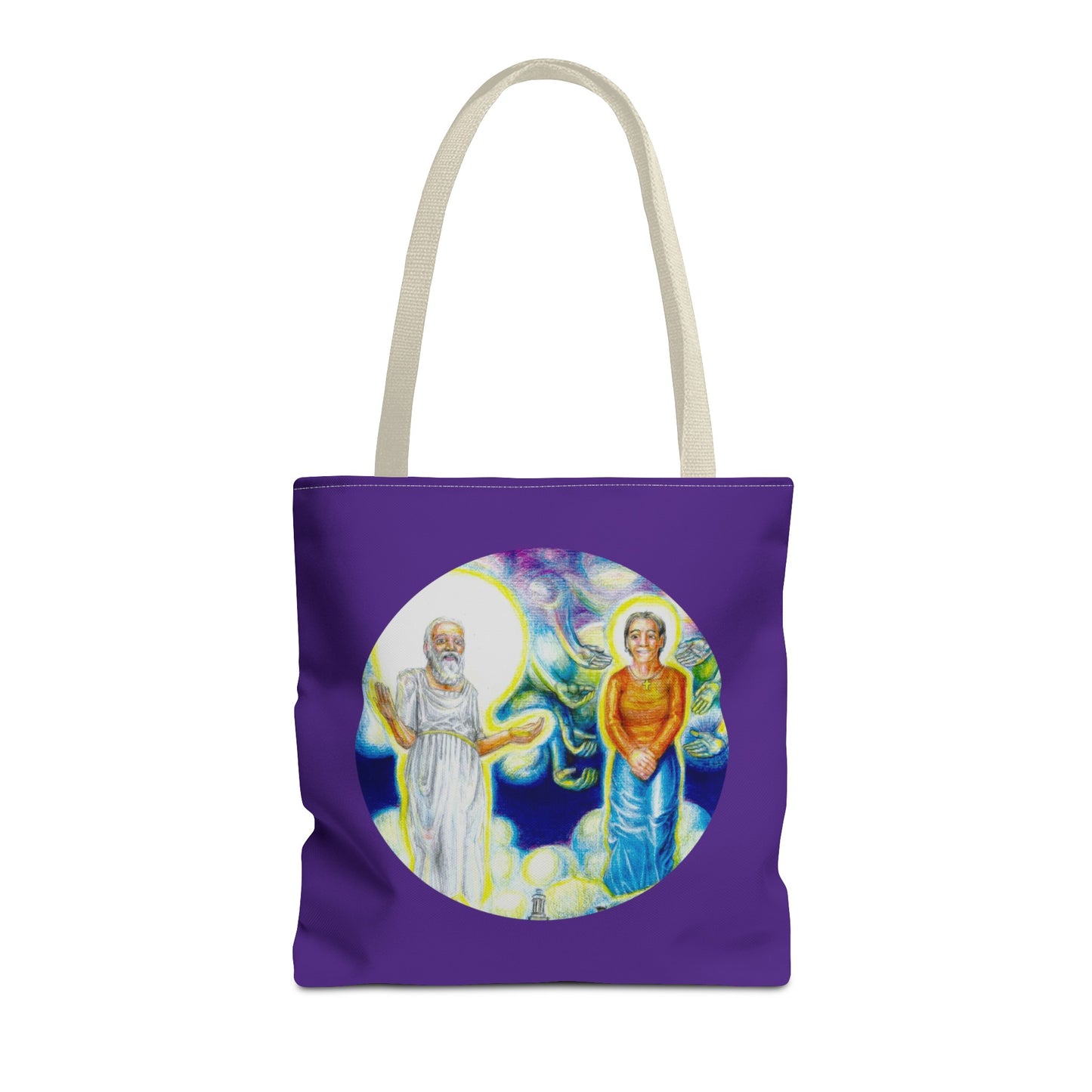 Tote Bag (AOP) with the Albionian Book of the Dead and Living motif