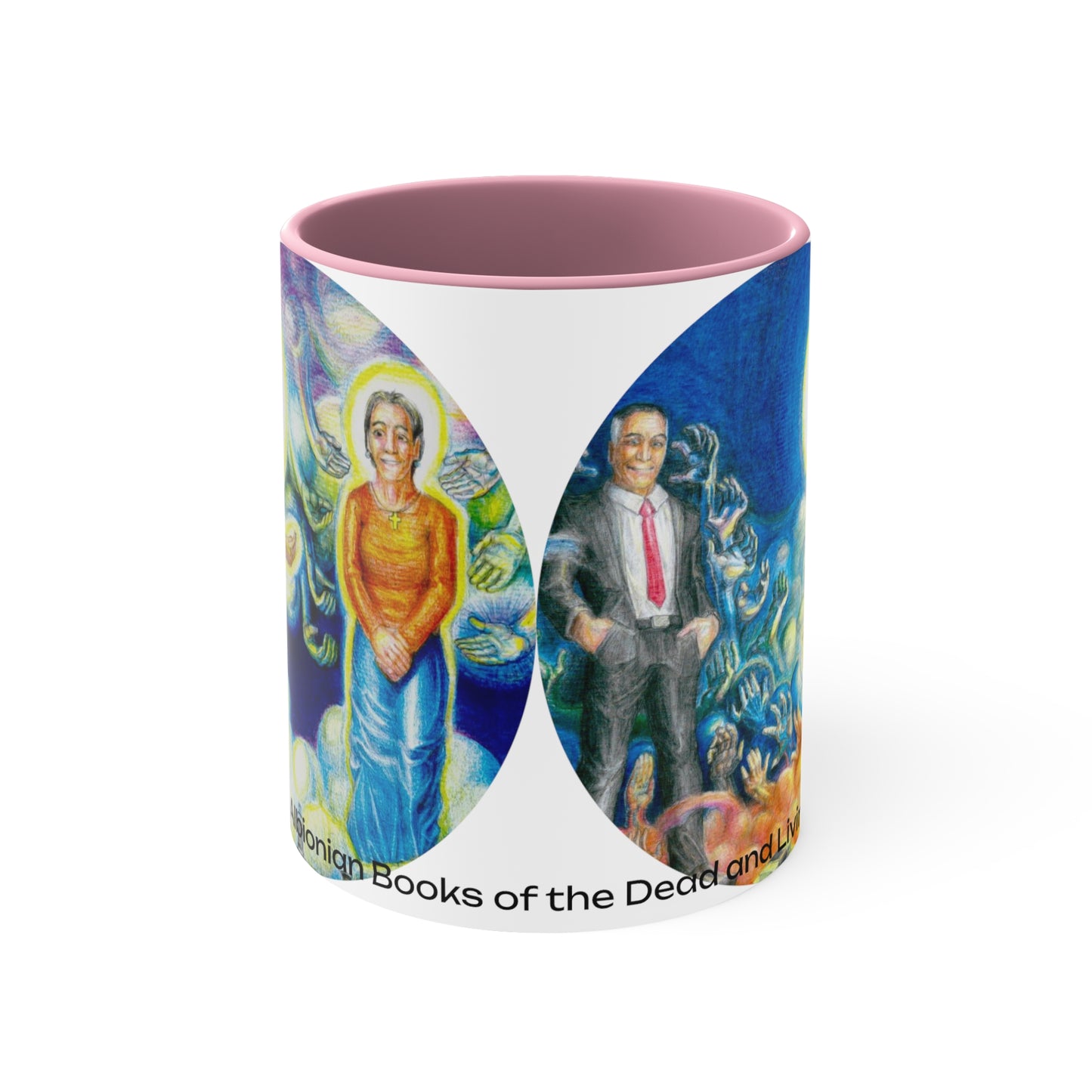 Accent Coffee Mug, 11oz with The Albionian Book of the Dead and Living motif