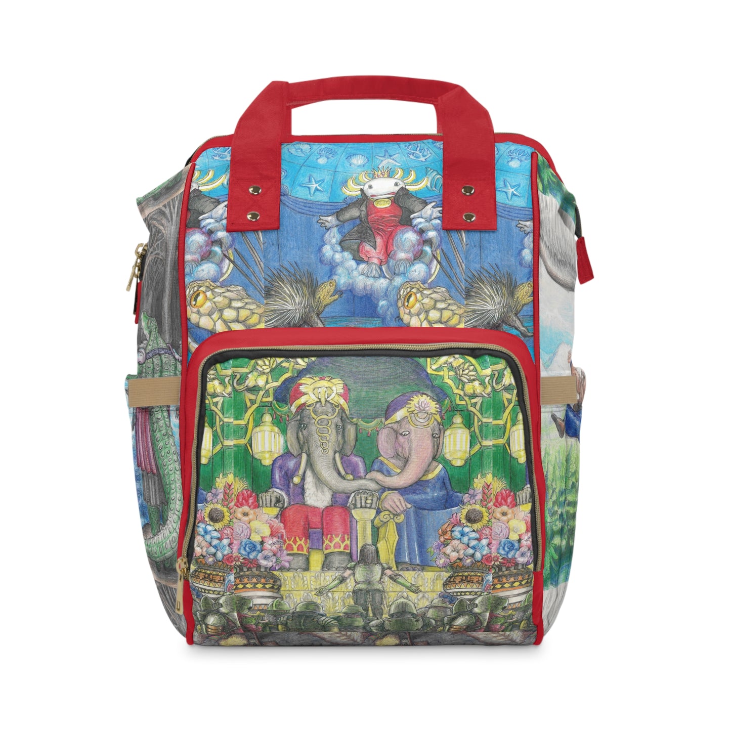 Multifunctional Diaper Backpack with Adventures of a King motif