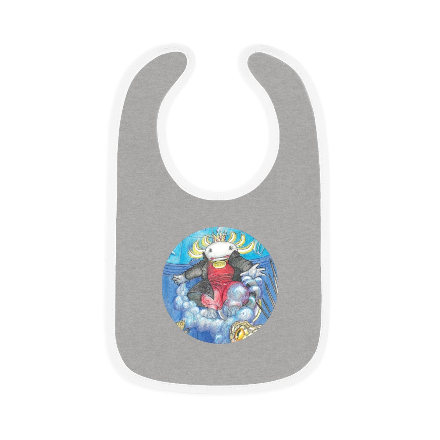 Baby Contrast Trim Jersey Bib with the Adventures of a King motif