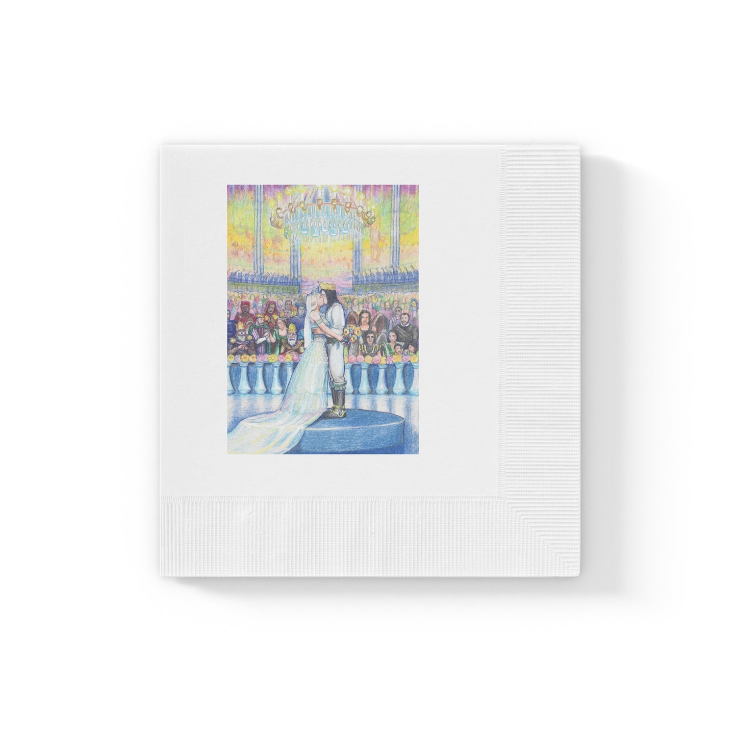 White Coined Napkins with with Adventures of a King motif