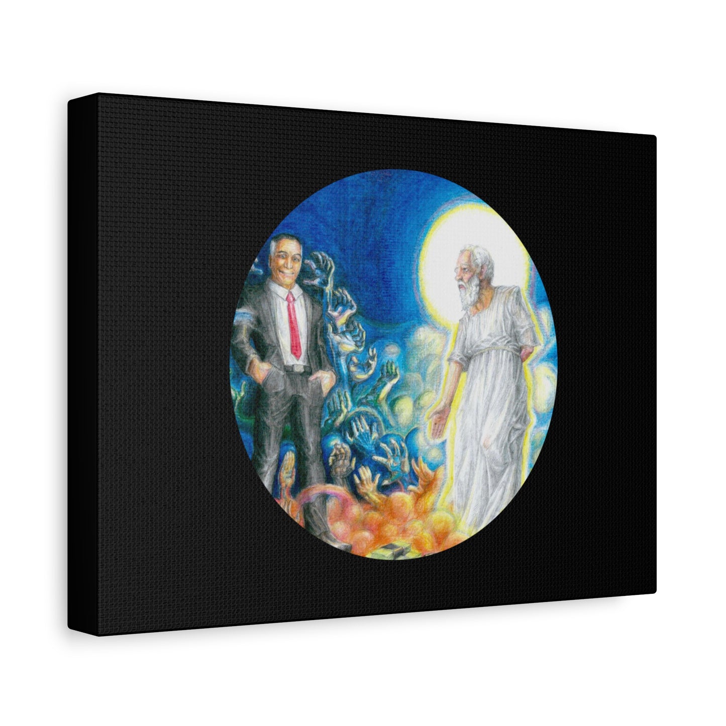 Matte Canvas, Stretched, 1.25" with the Albionian Book of the Dead and Living motif