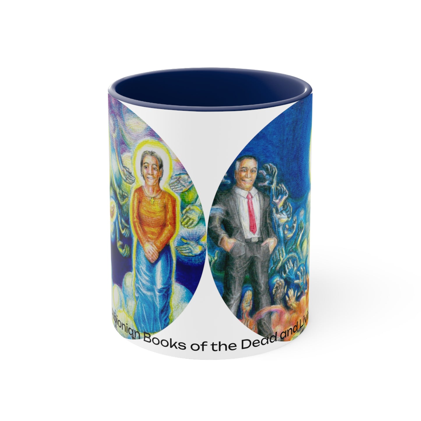 Accent Coffee Mug, 11oz with The Albionian Book of the Dead and Living motif