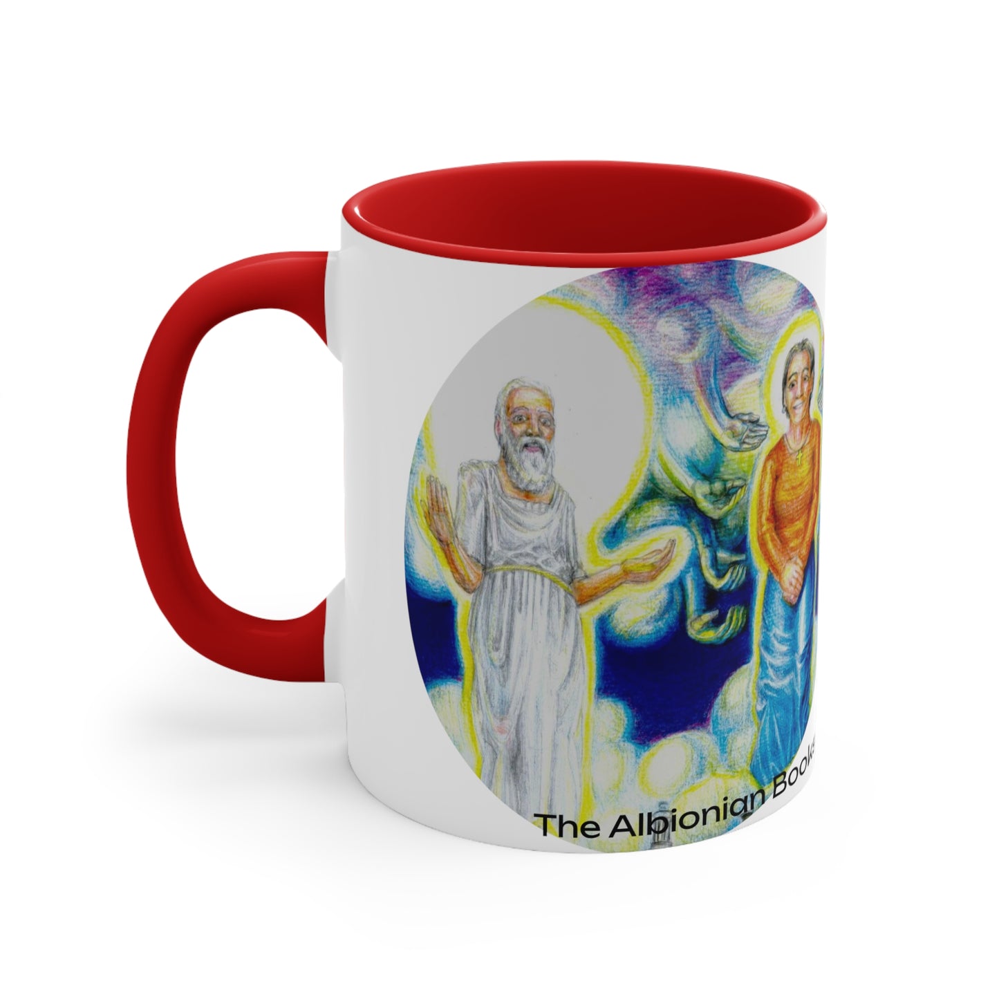 Accent Coffee Mug, 11oz with The Albionian Book of the Dead and Living motif