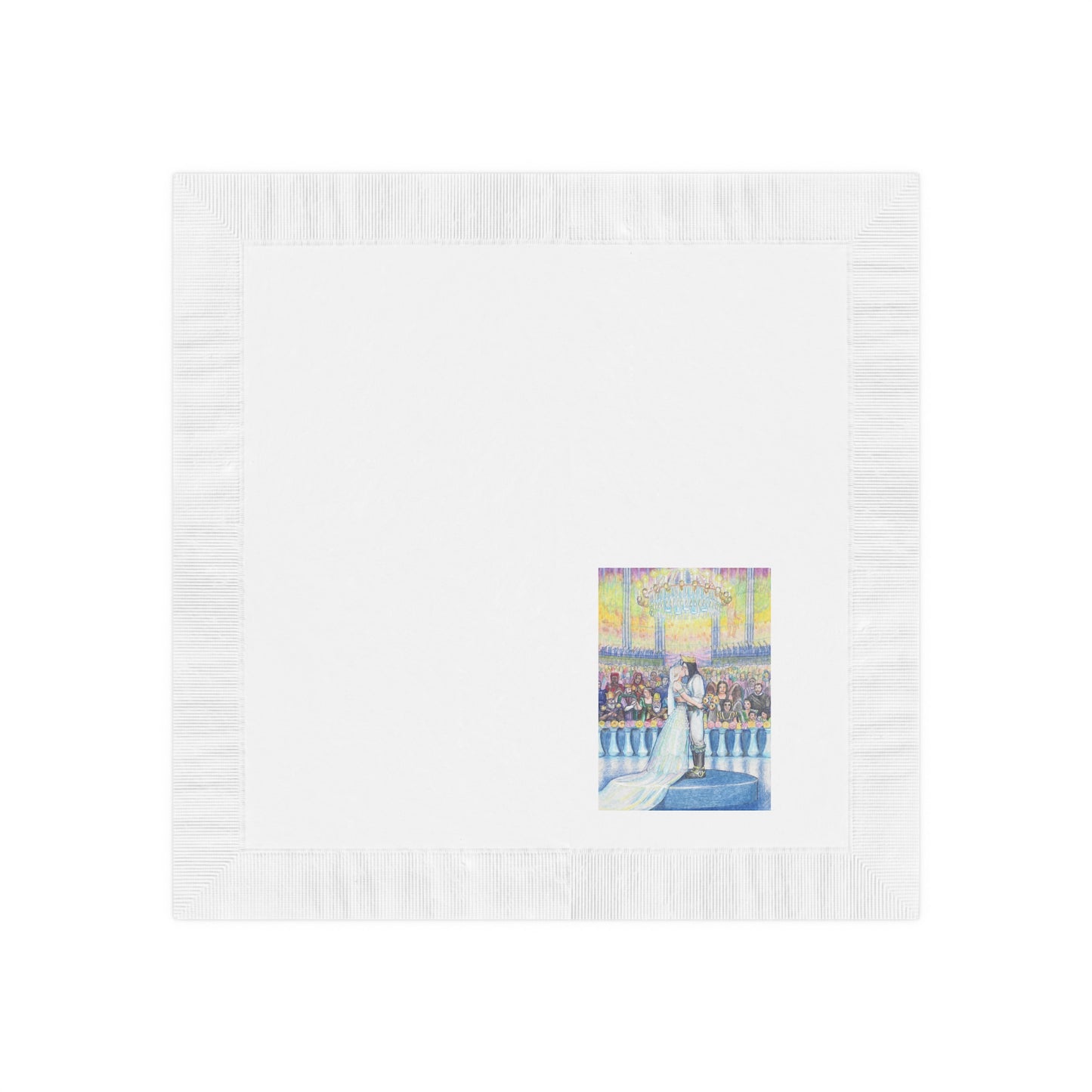 White Coined Napkins with with Adventures of a King motif