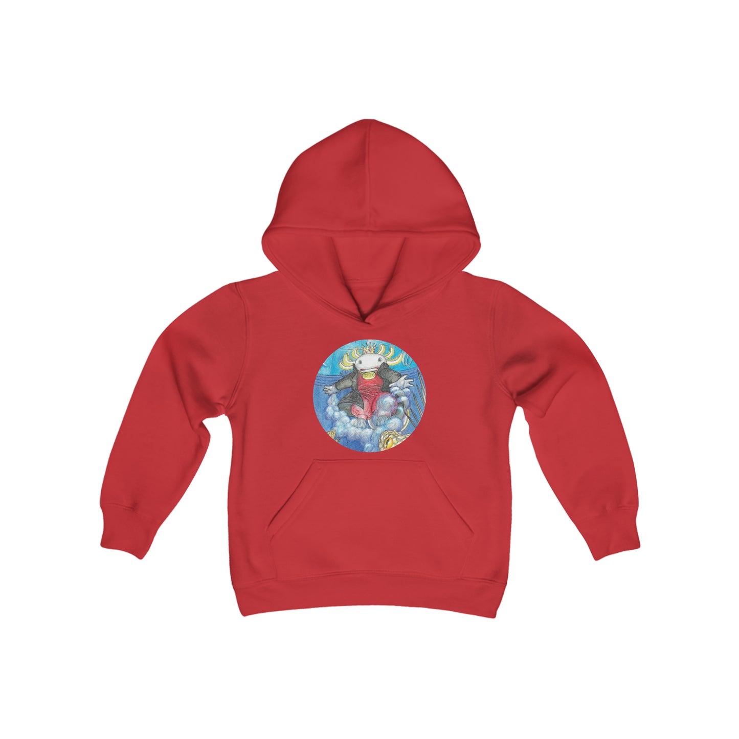 Youth Heavy Blend Hooded Sweatshirt with Adventures of a King motif