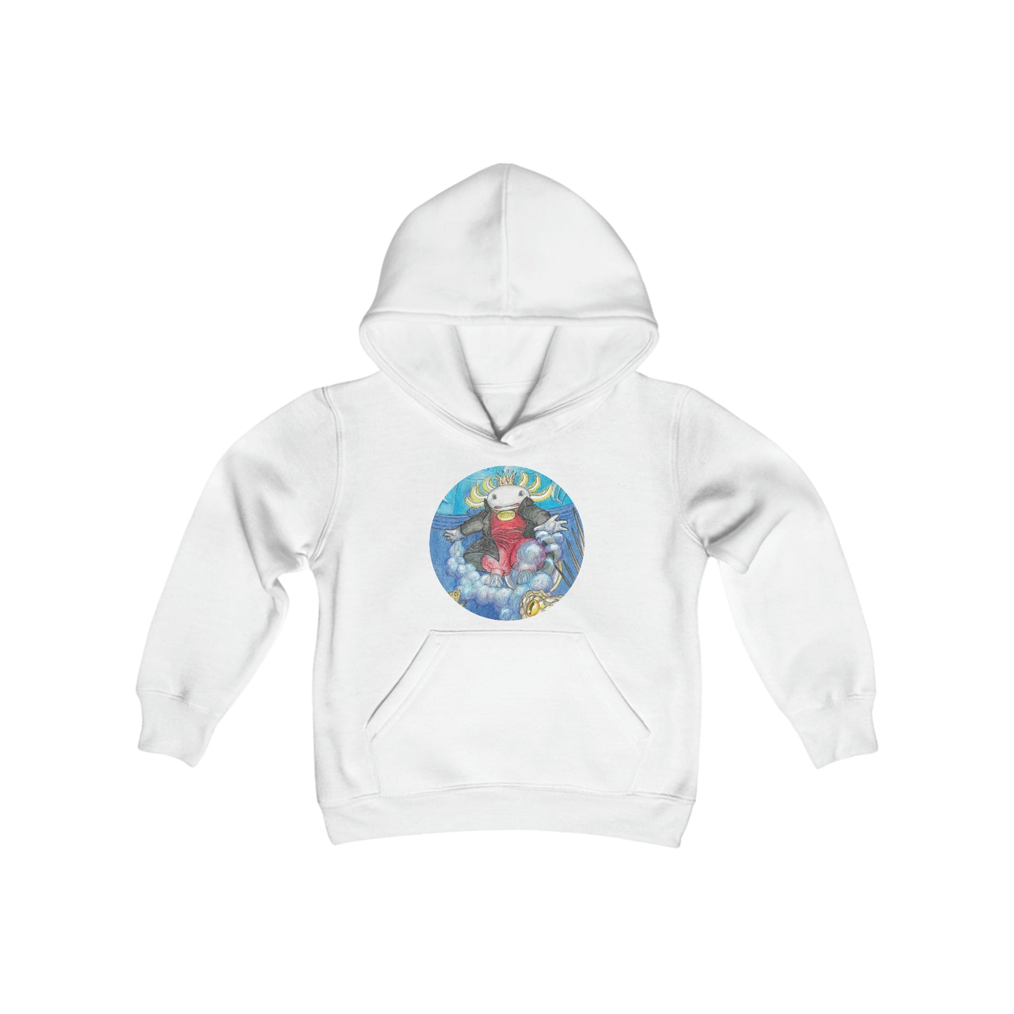 Youth Heavy Blend Hooded Sweatshirt with Adventures of a King motif