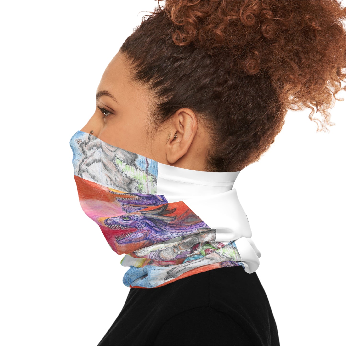 Lightweight Neck Gaiter with Adventures of a King motif