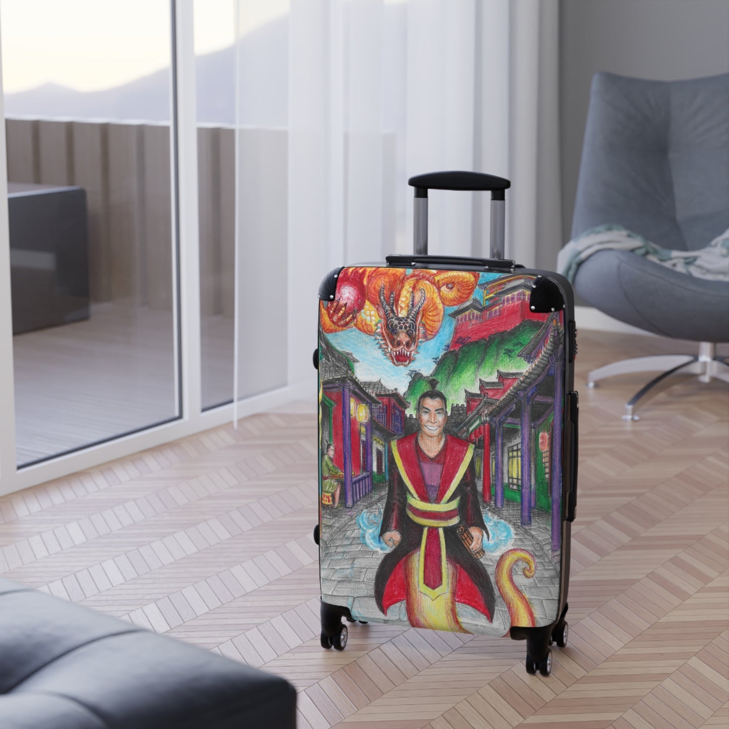 Suitcase with the Chinese Story motif