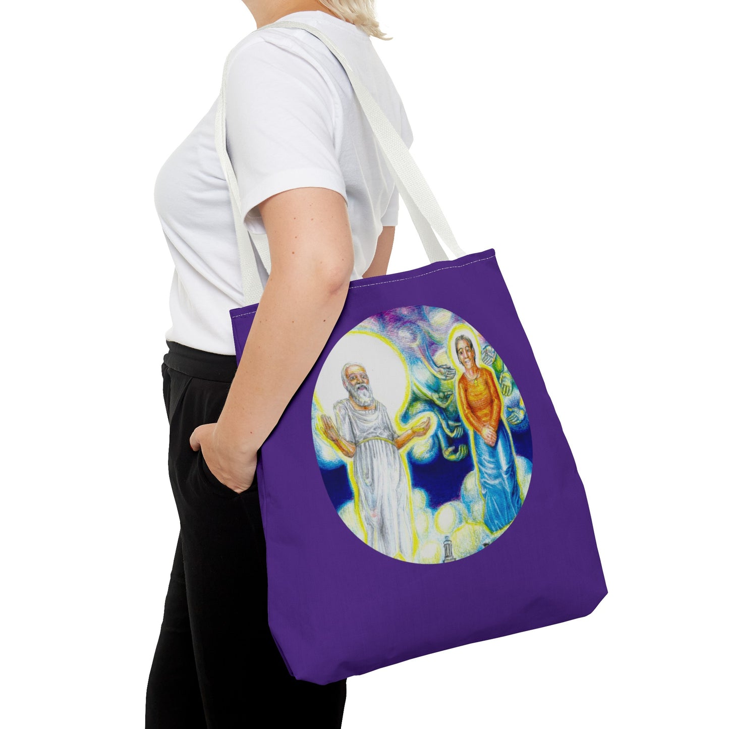 Tote Bag (AOP) with the Albionian Book of the Dead and Living motif