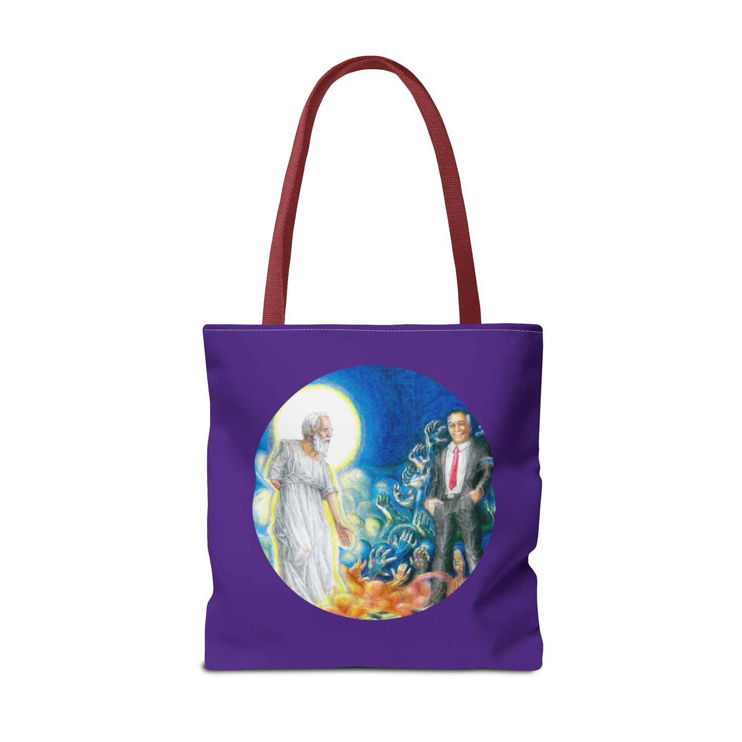 Tote Bag (AOP) with the Albionian Book of the Dead and Living motif