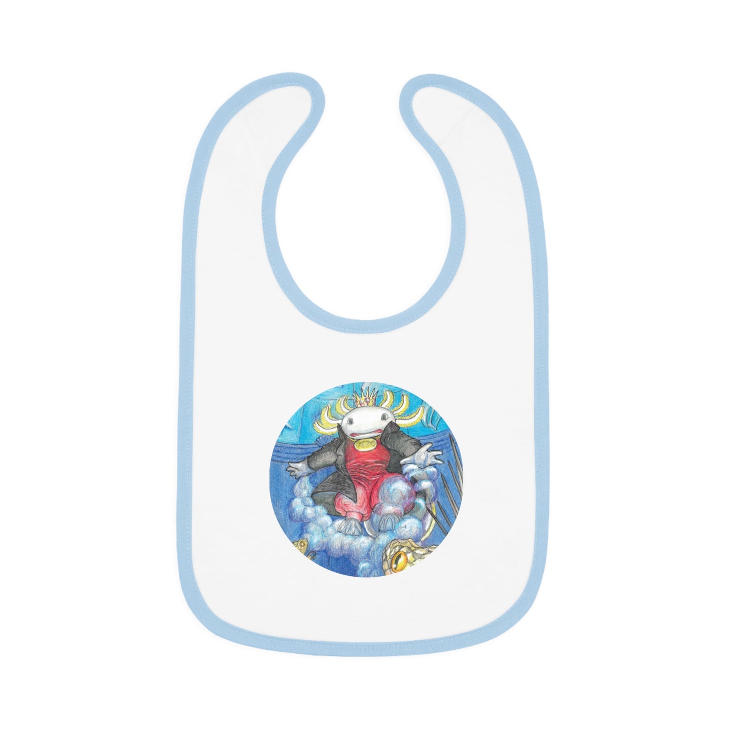 Baby Contrast Trim Jersey Bib with the Adventures of a King motif