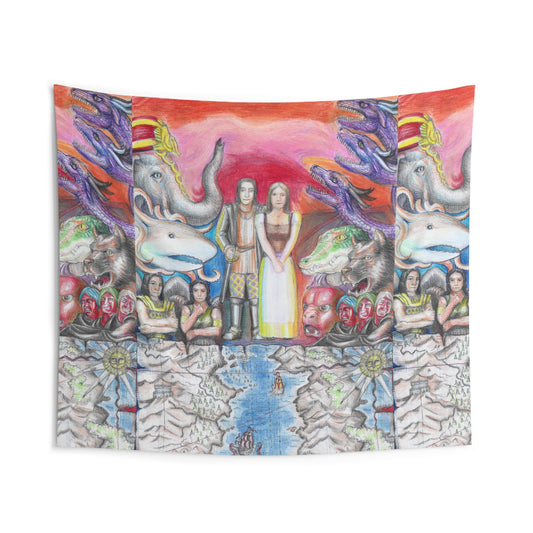 Indoor Wall Tapestries with the Adventures of a King motif