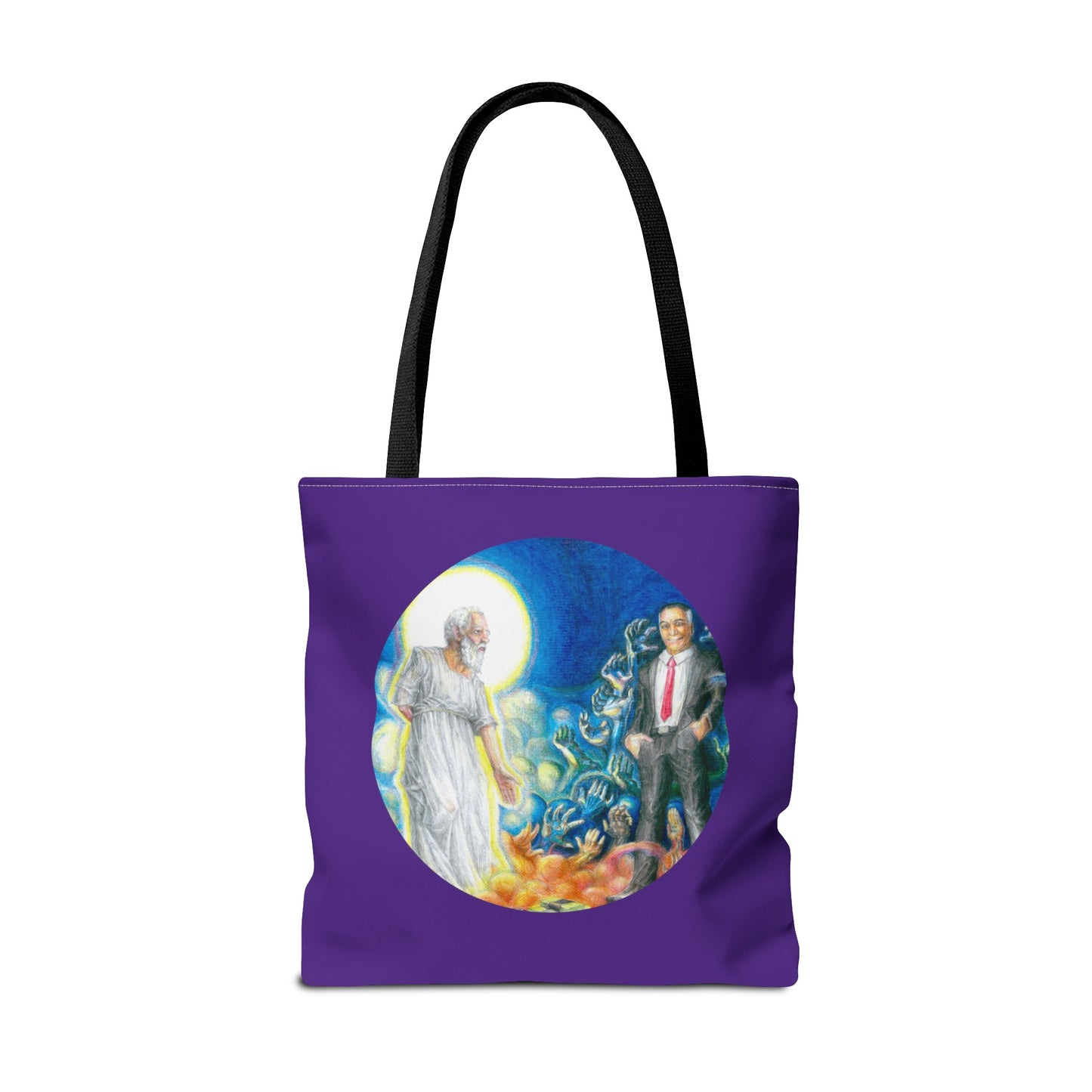 Tote Bag (AOP) with the Albionian Book of the Dead and Living motif