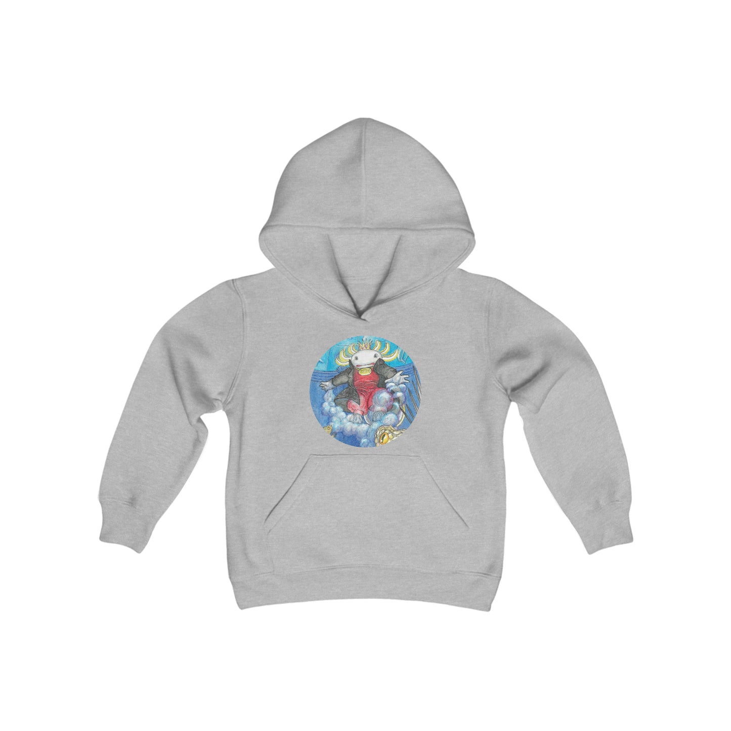 Youth Heavy Blend Hooded Sweatshirt with Adventures of a King motif