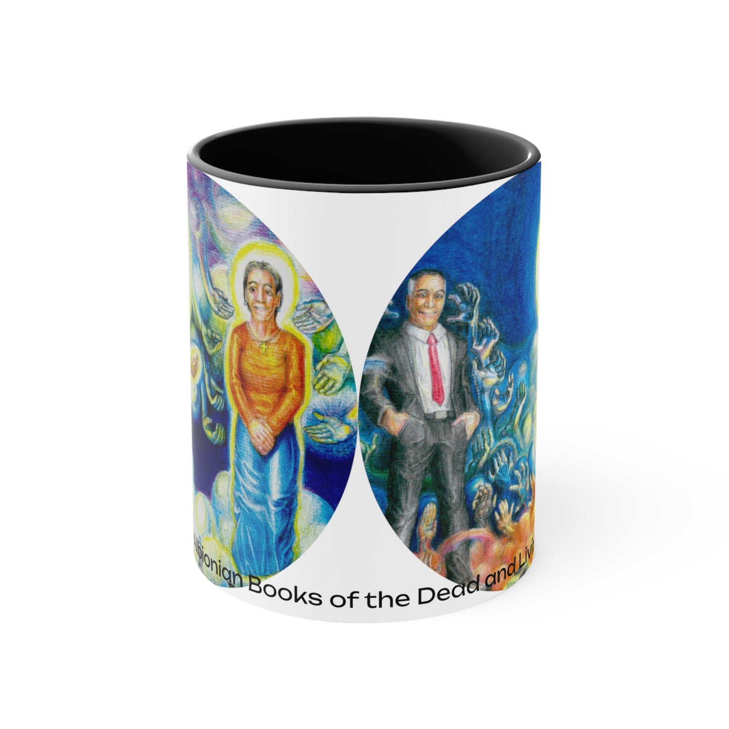 Accent Coffee Mug, 11oz with The Albionian Book of the Dead and Living motif