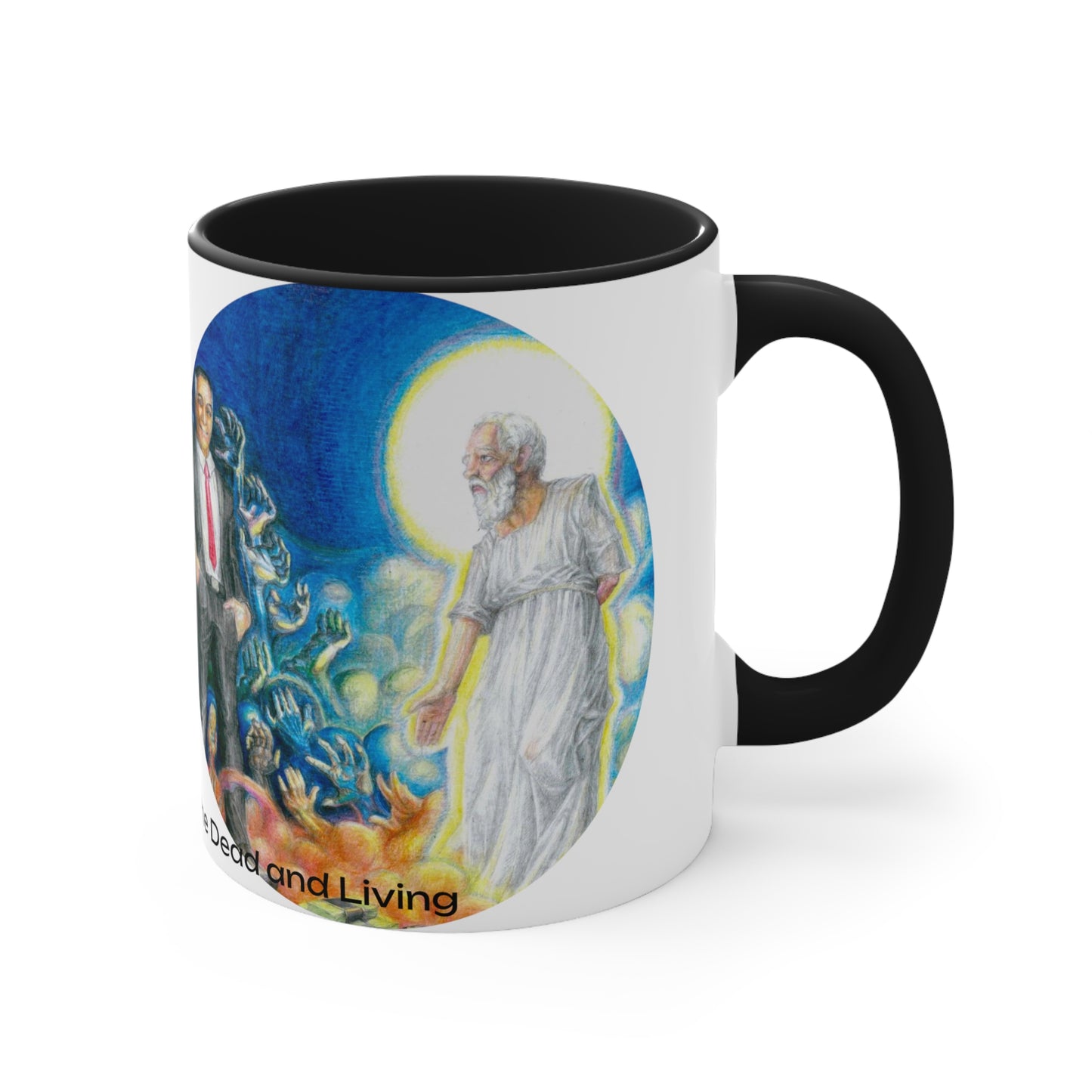 Accent Coffee Mug, 11oz with The Albionian Book of the Dead and Living motif