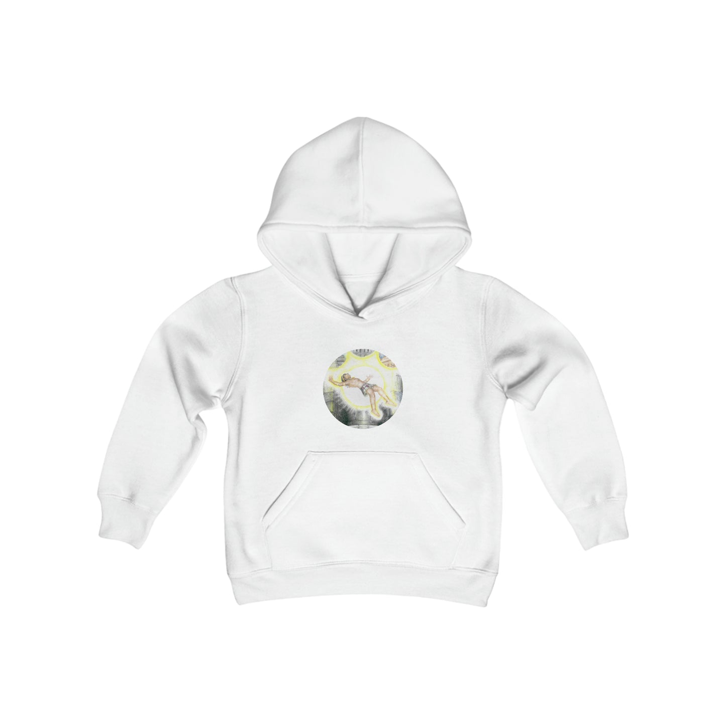 Youth Heavy Blend Hooded Sweatshirt with Spiritual Journey in Search of the Master of the Universe motif