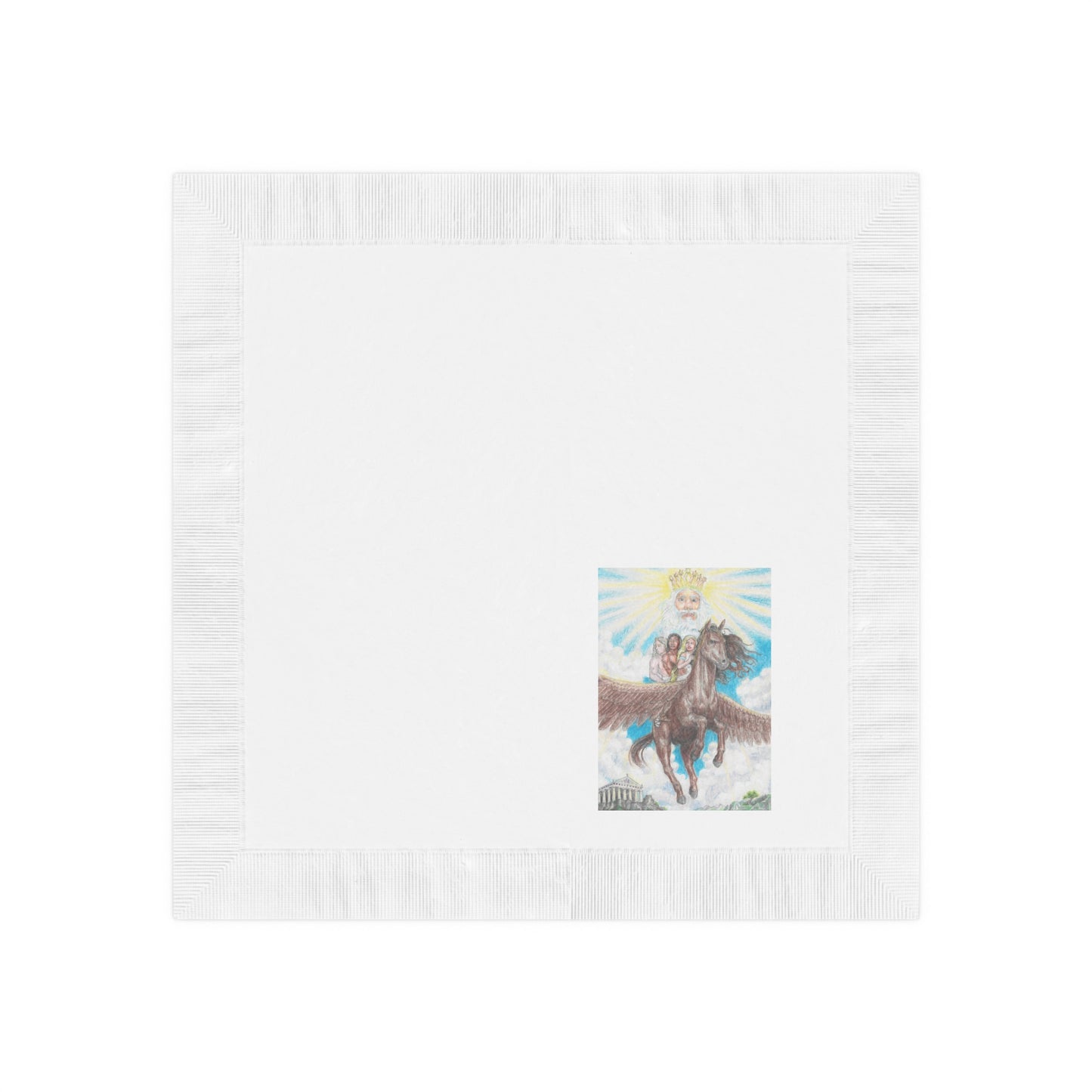 White Coined Napkins with Race to God's table motif