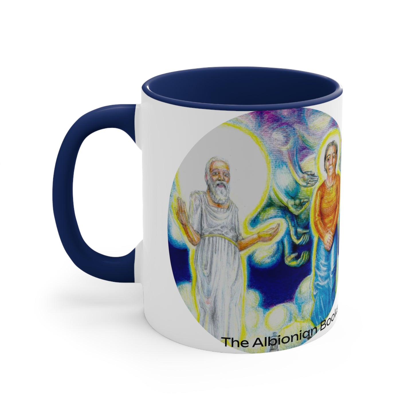 Accent Coffee Mug, 11oz with The Albionian Book of the Dead and Living motif