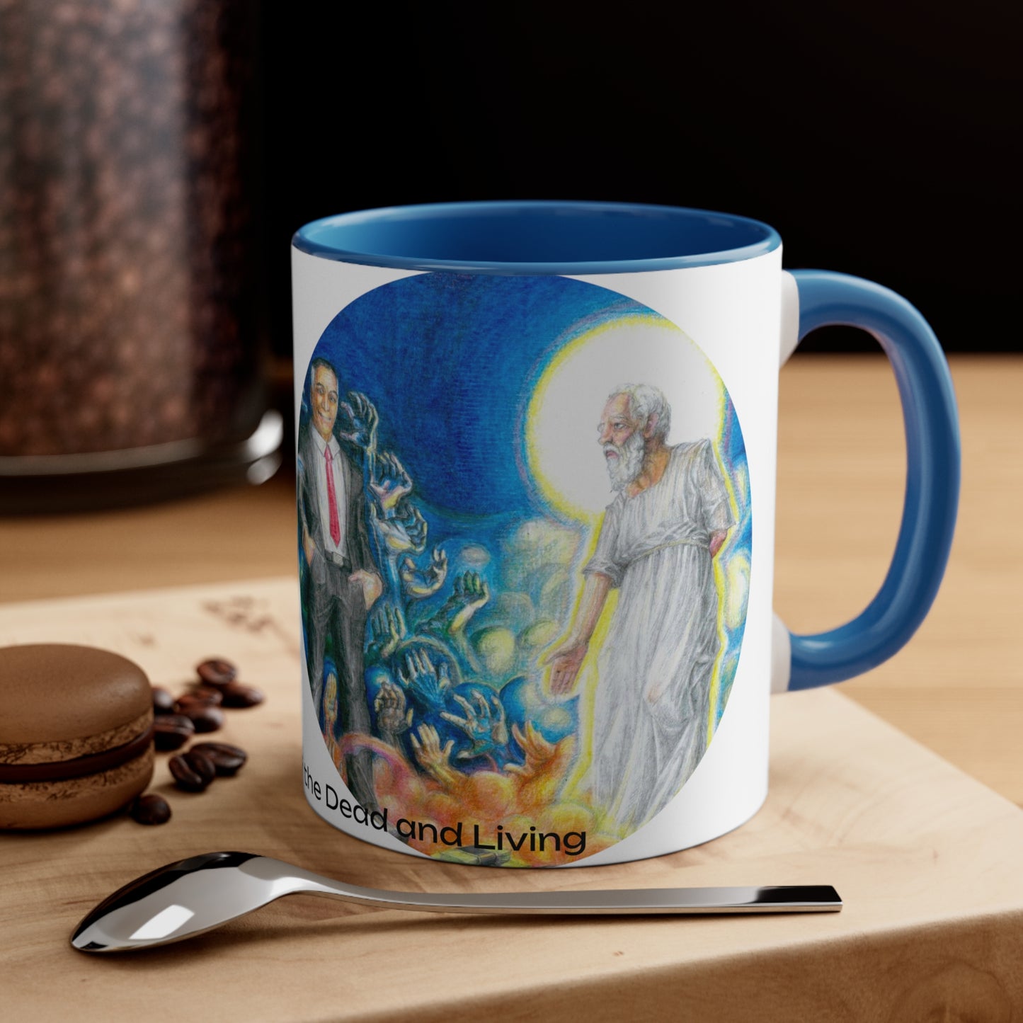 Accent Coffee Mug, 11oz with The Albionian Book of the Dead and Living motif