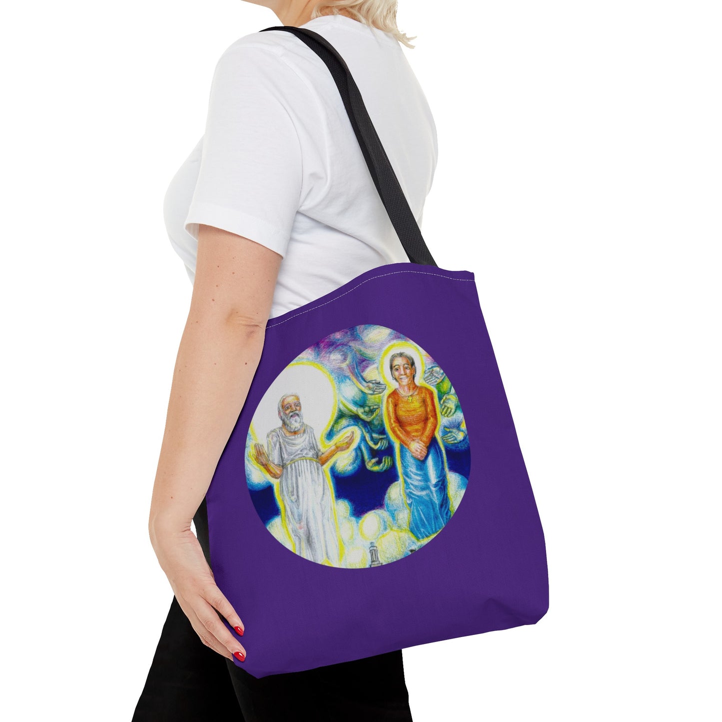 Tote Bag (AOP) with the Albionian Book of the Dead and Living motif