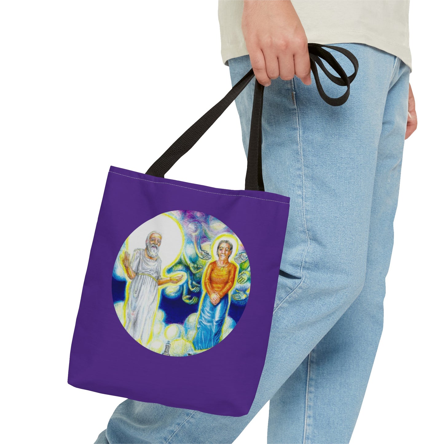 Tote Bag (AOP) with the Albionian Book of the Dead and Living motif