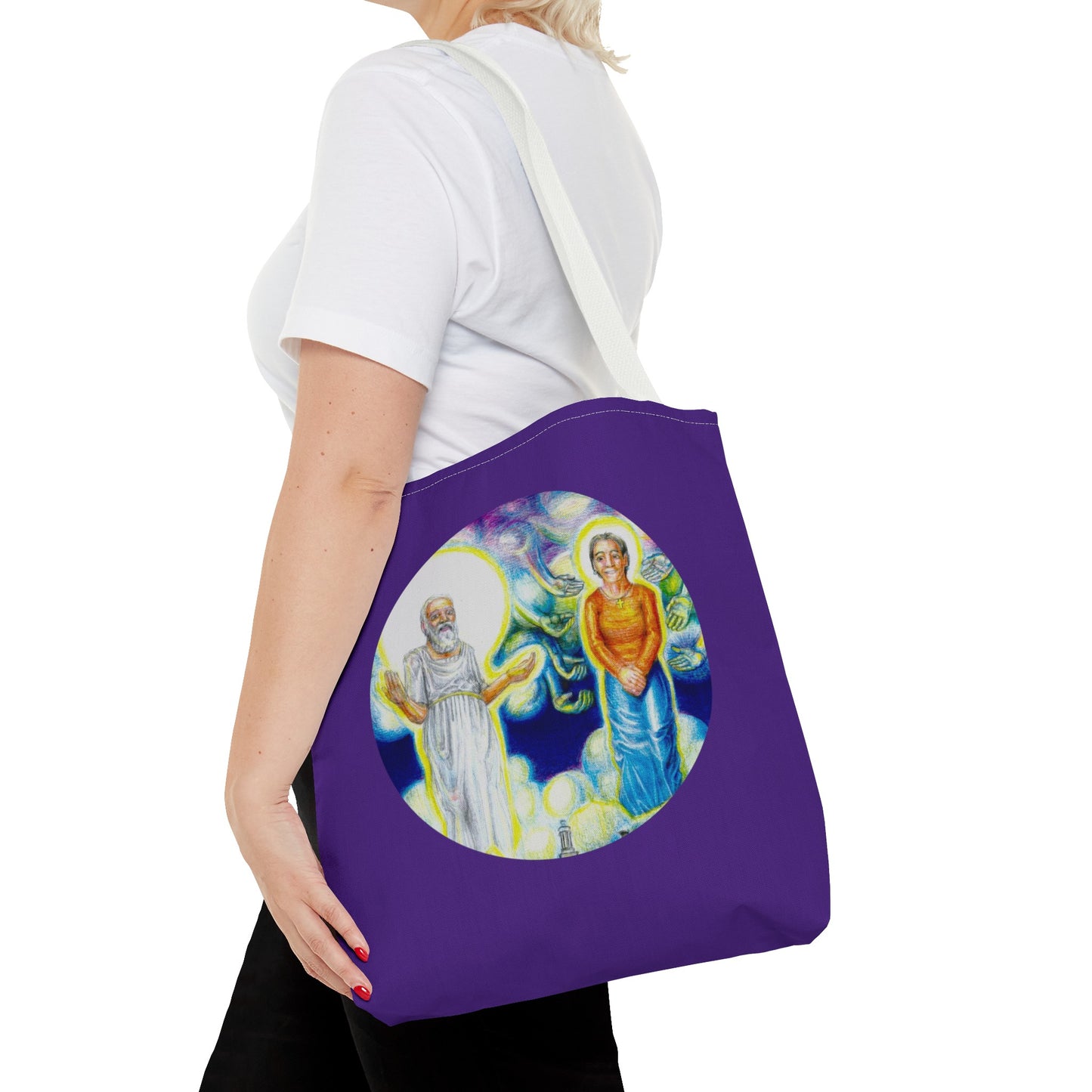 Tote Bag (AOP) with the Albionian Book of the Dead and Living motif