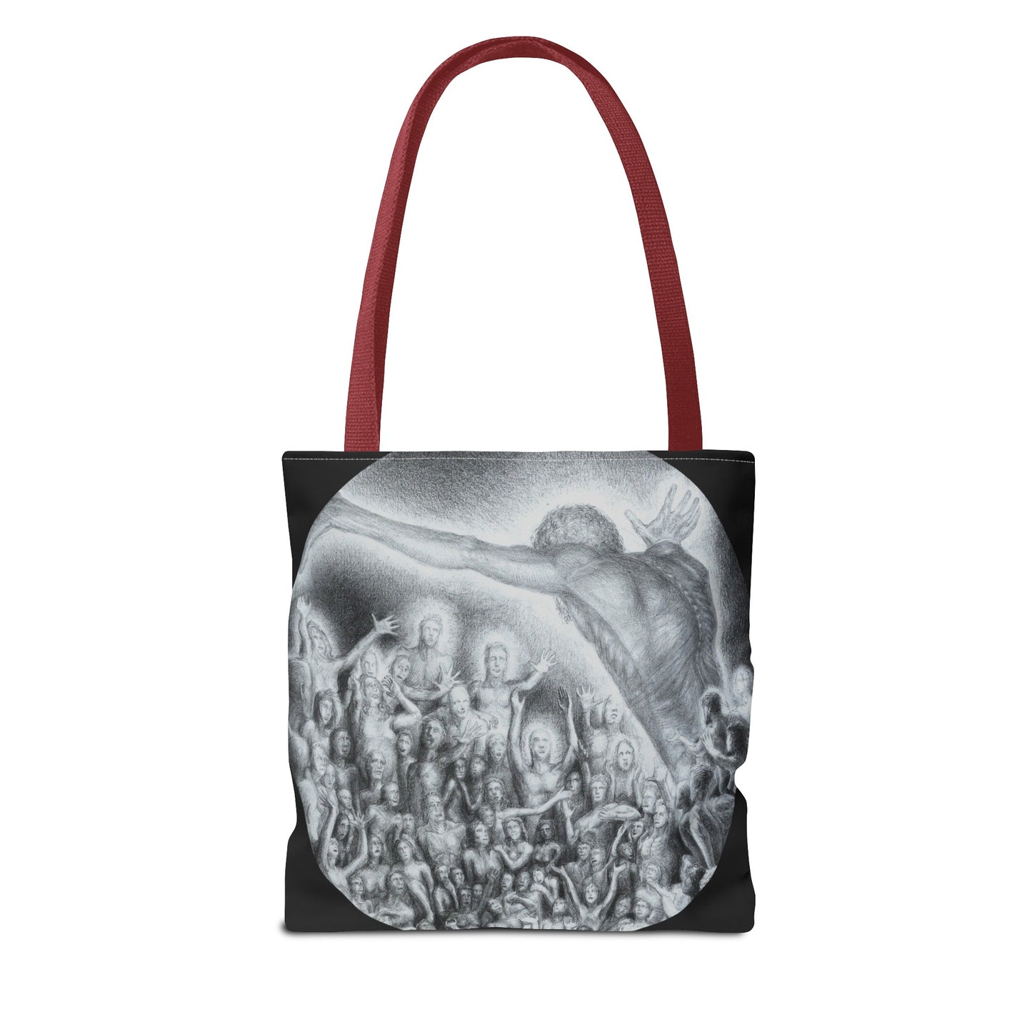 Tote Bag (AOP) with READY FOR YOUR AFTERLIFE MOTIF