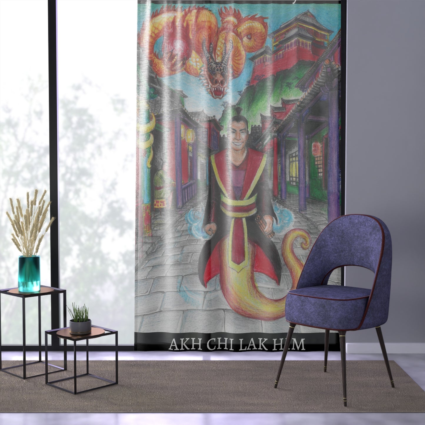 Window Curtain with the Chinese Story motif