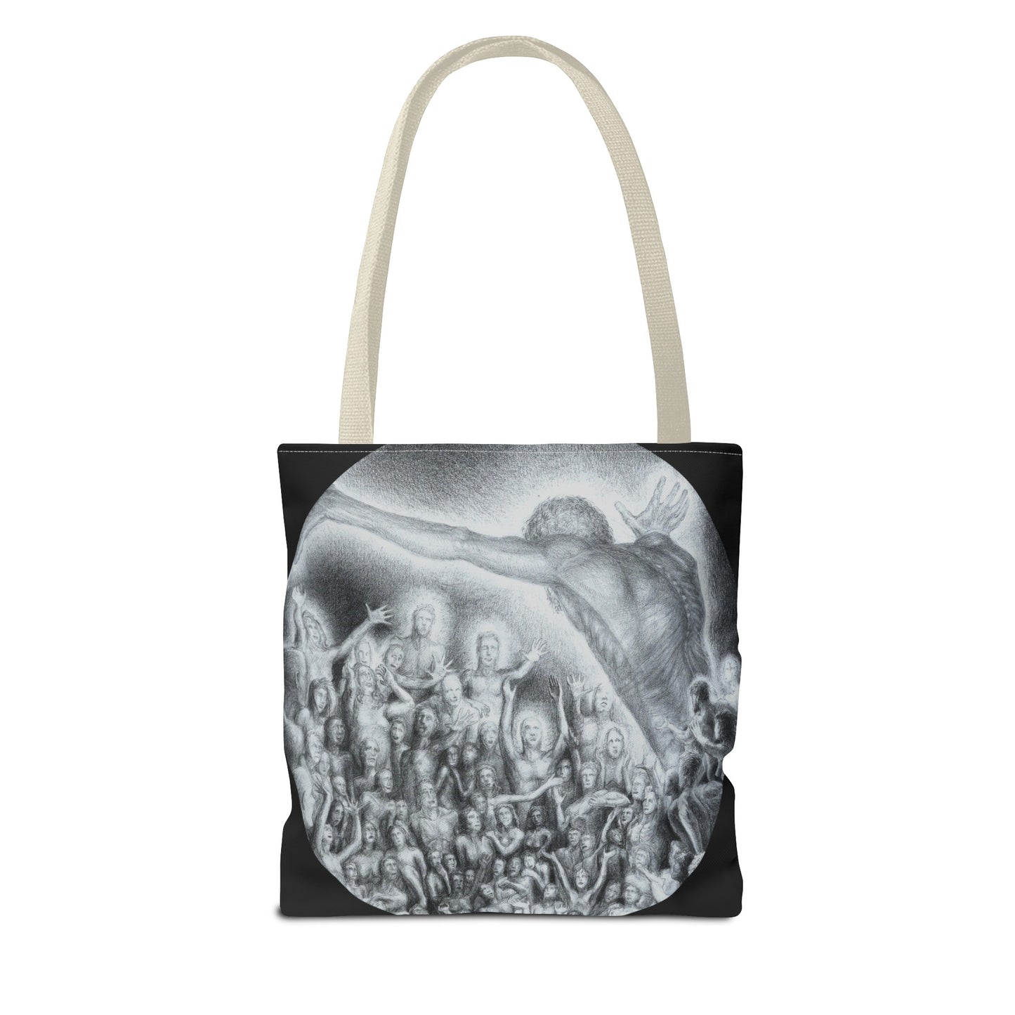 Tote Bag (AOP) with READY FOR YOUR AFTERLIFE MOTIF