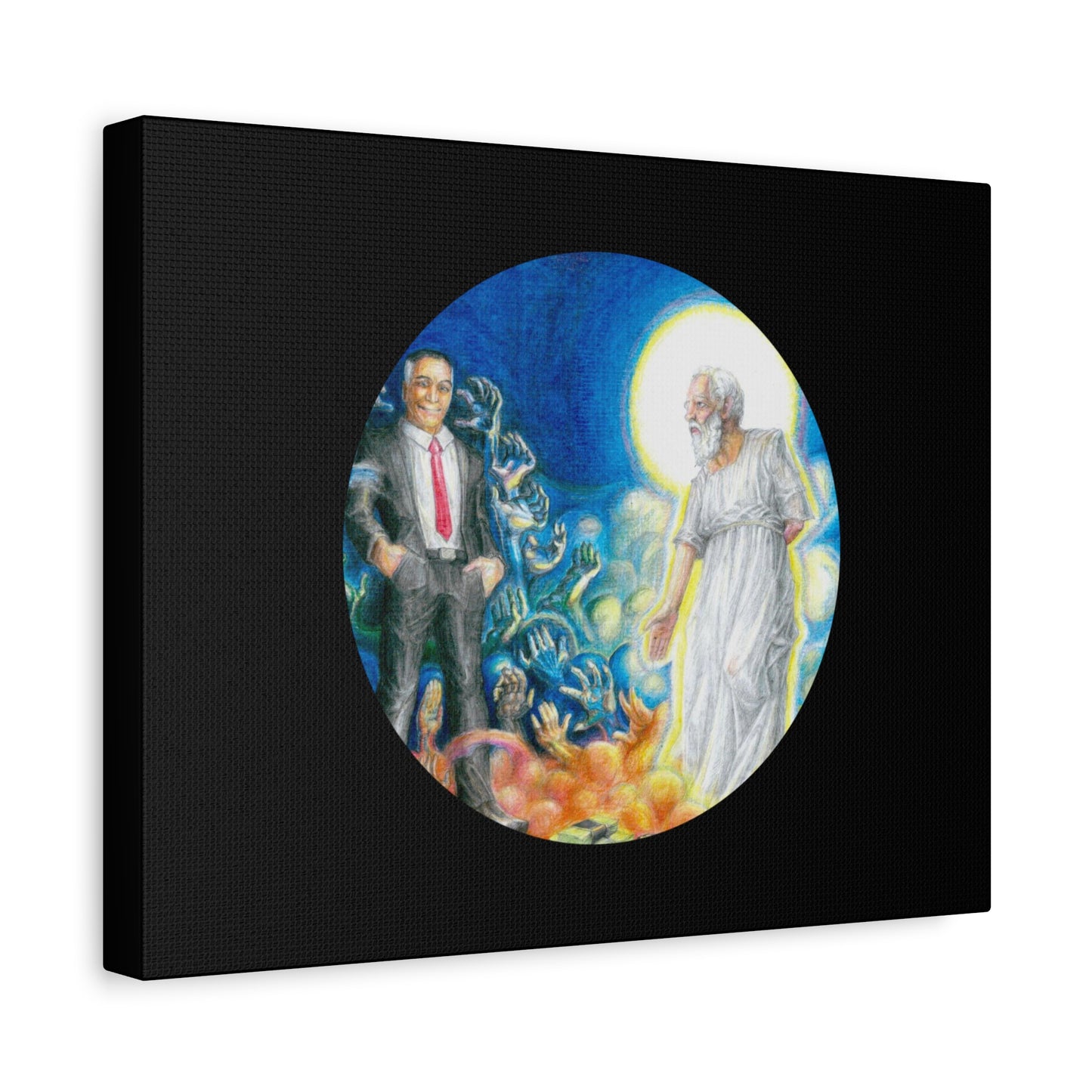 Matte Canvas, Stretched, 1.25" with the Albionian Book of the Dead and Living motif