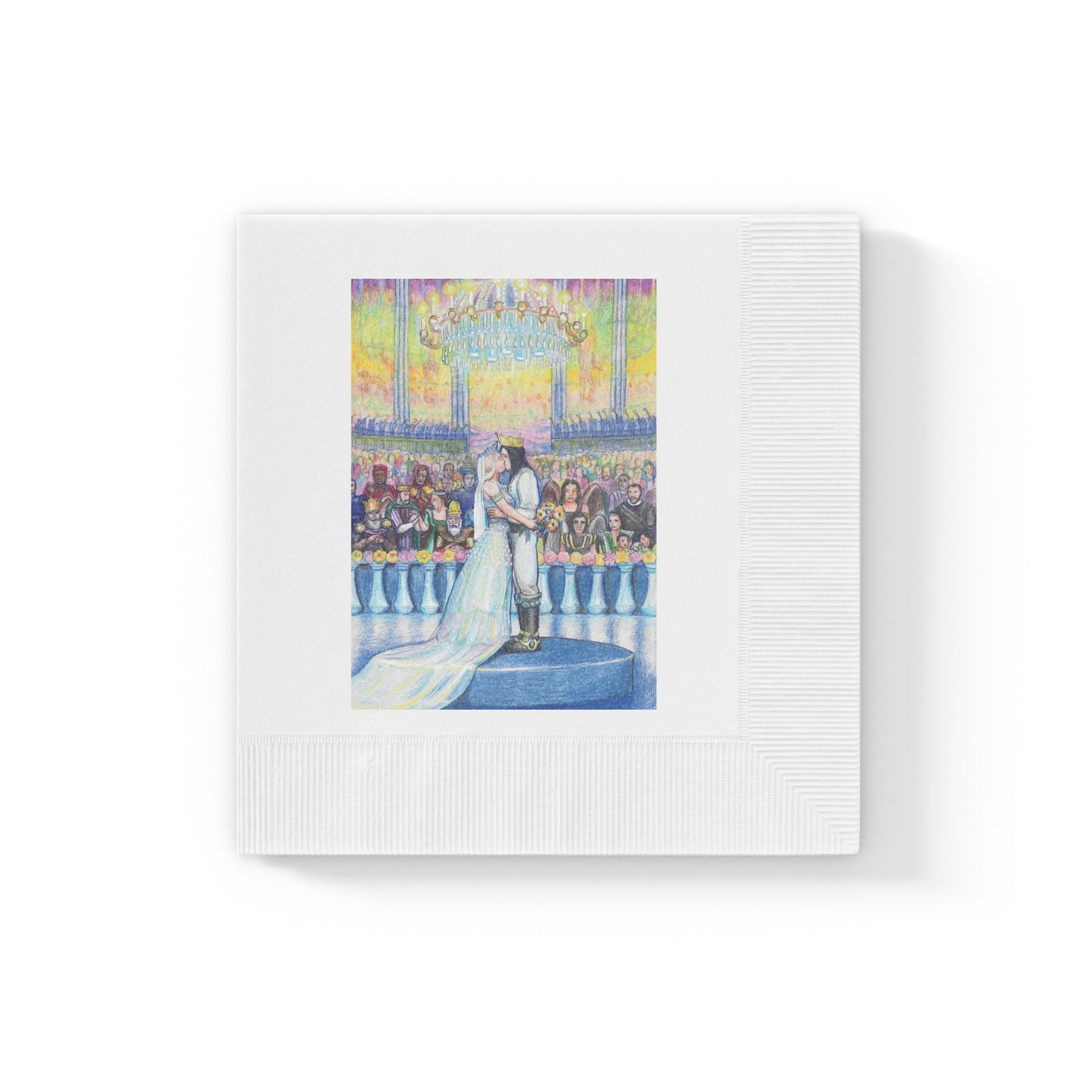 White Coined Napkins with with Adventures of a King motif