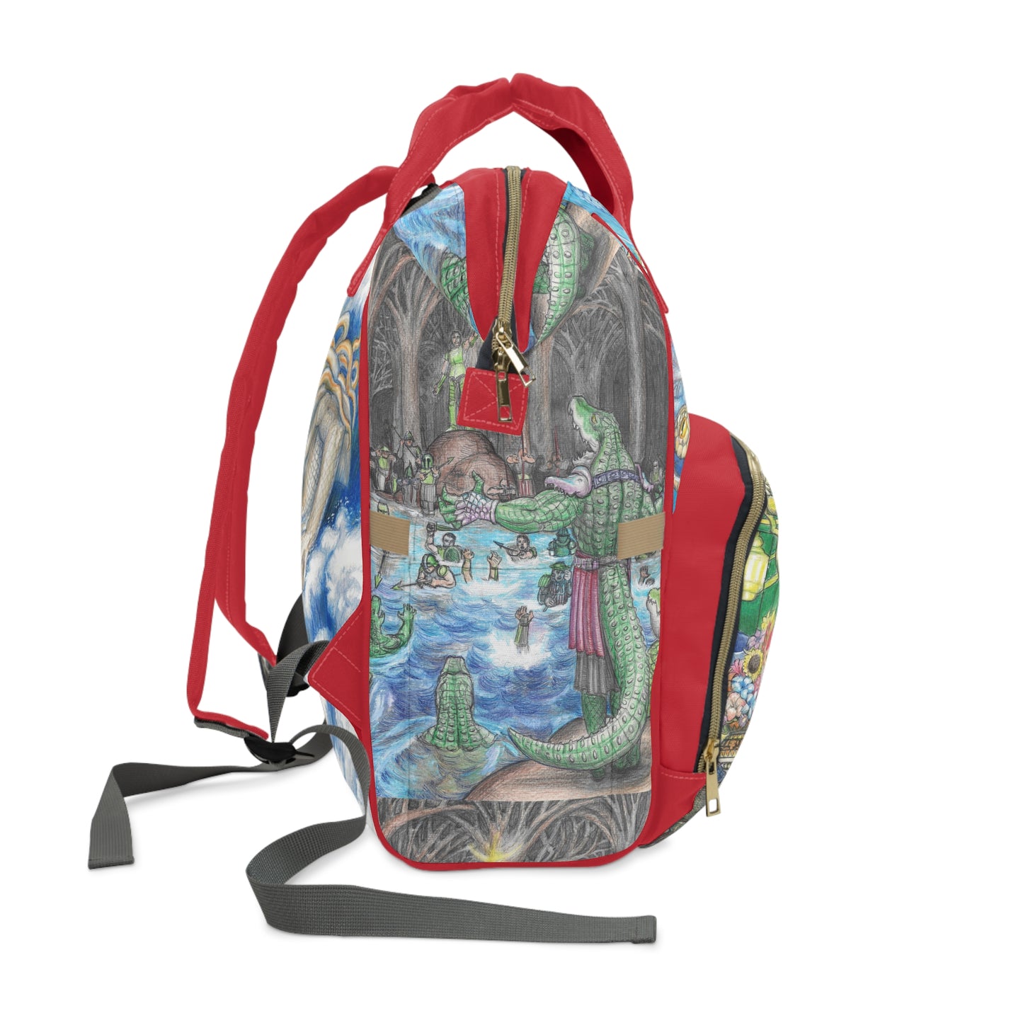 Multifunctional Diaper Backpack with Adventures of a King motif