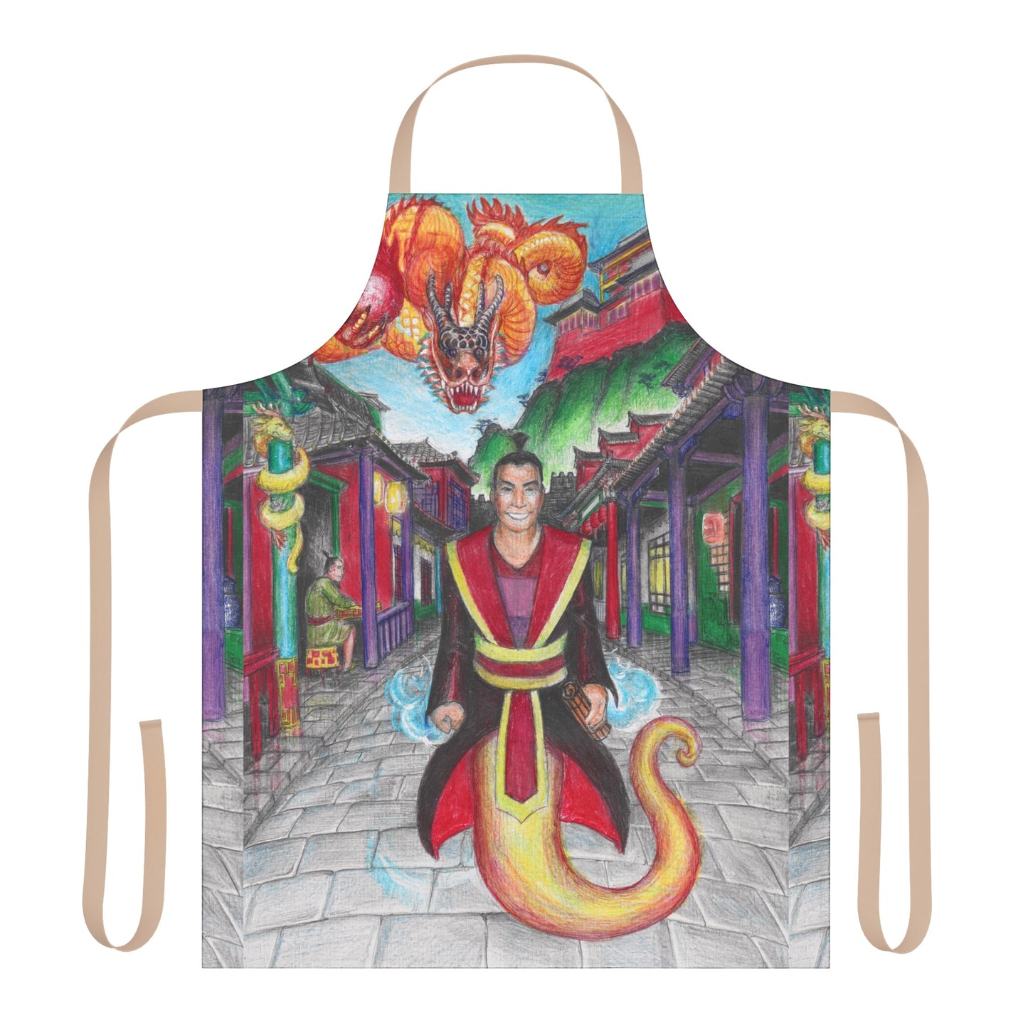 Apron, 5-Color Straps (AOP) with the Adventures of a King motif