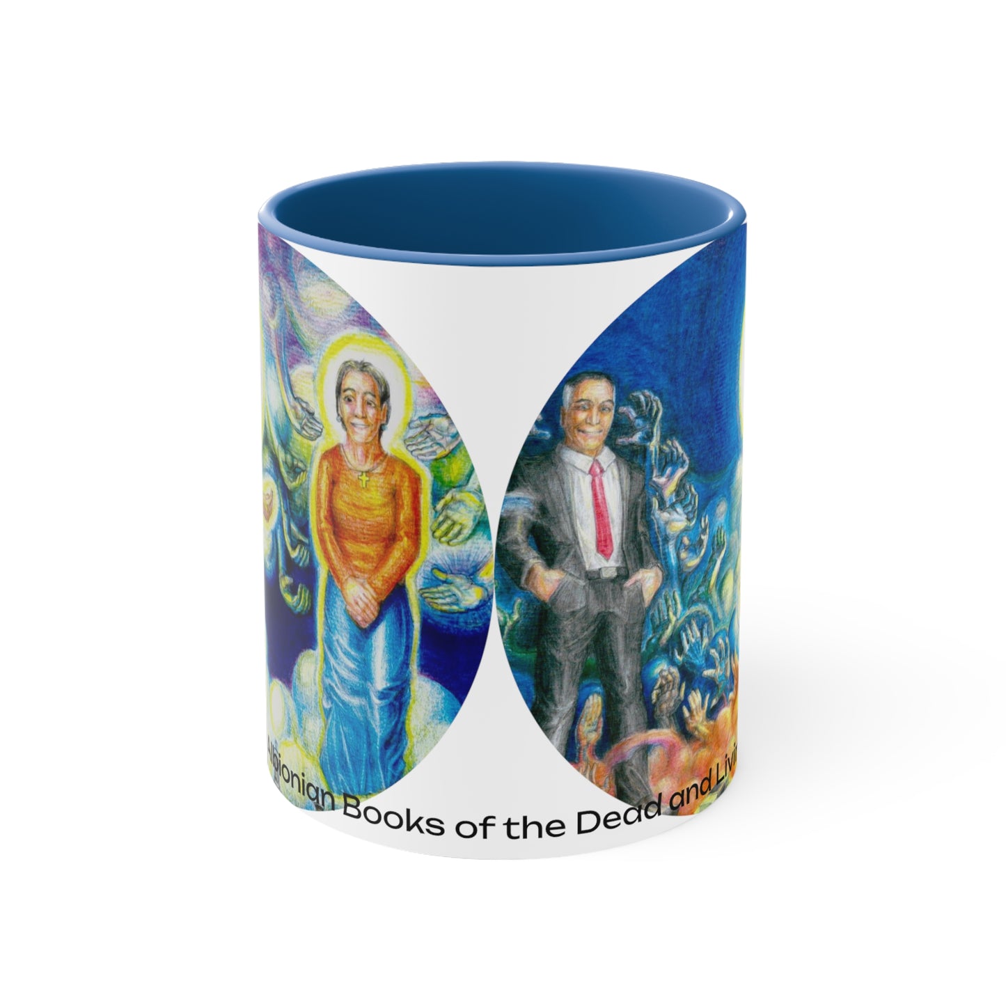 Accent Coffee Mug, 11oz with The Albionian Book of the Dead and Living motif