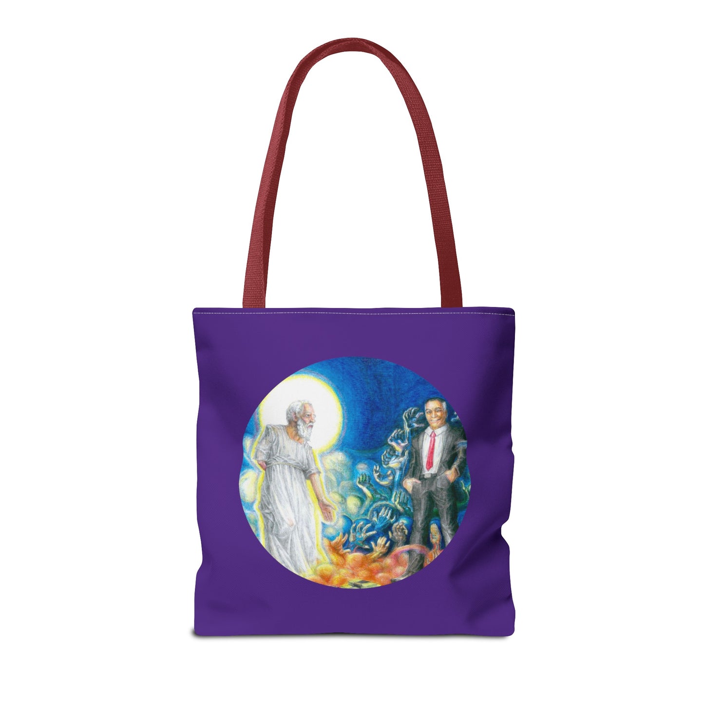 Tote Bag (AOP) with the Albionian Book of the Dead and Living motif