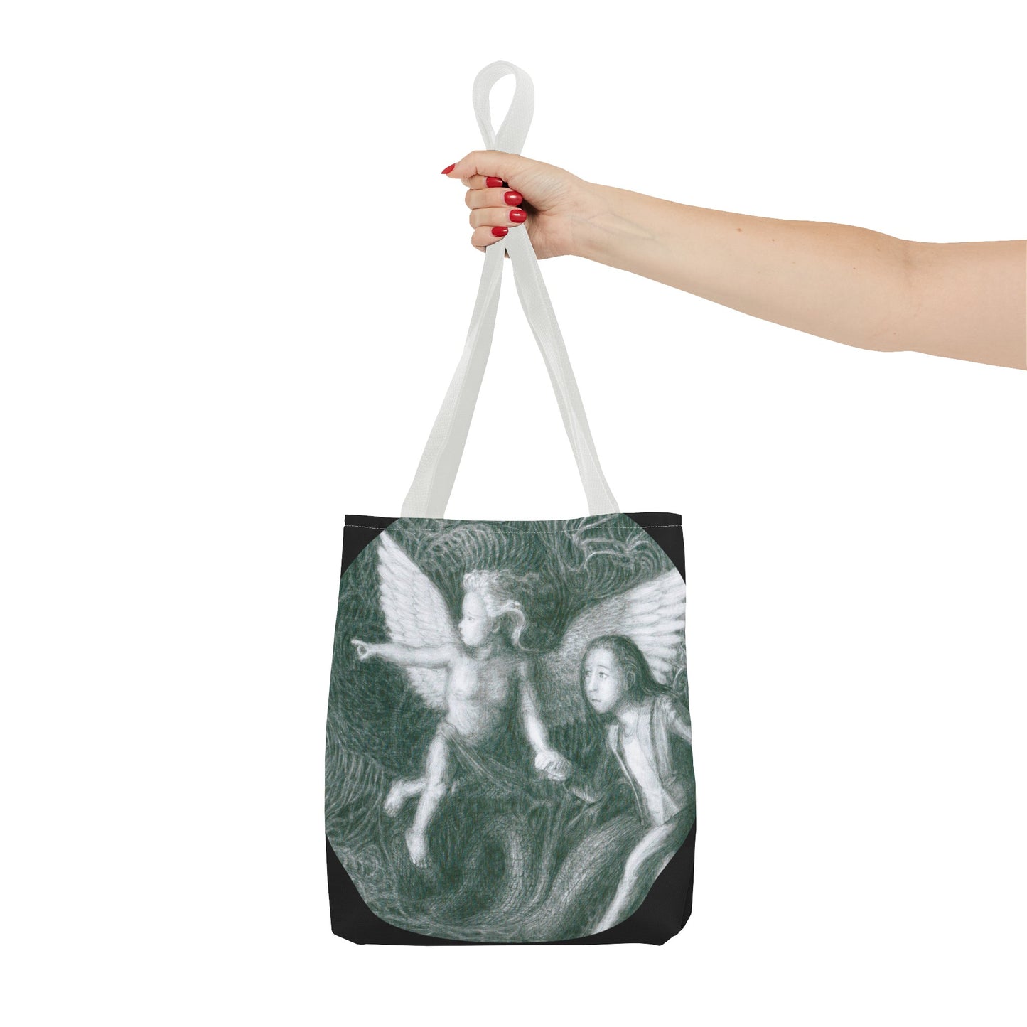 Tote Bag (AOP) with READY FOR YOUR AFTERLIFE MOTIF