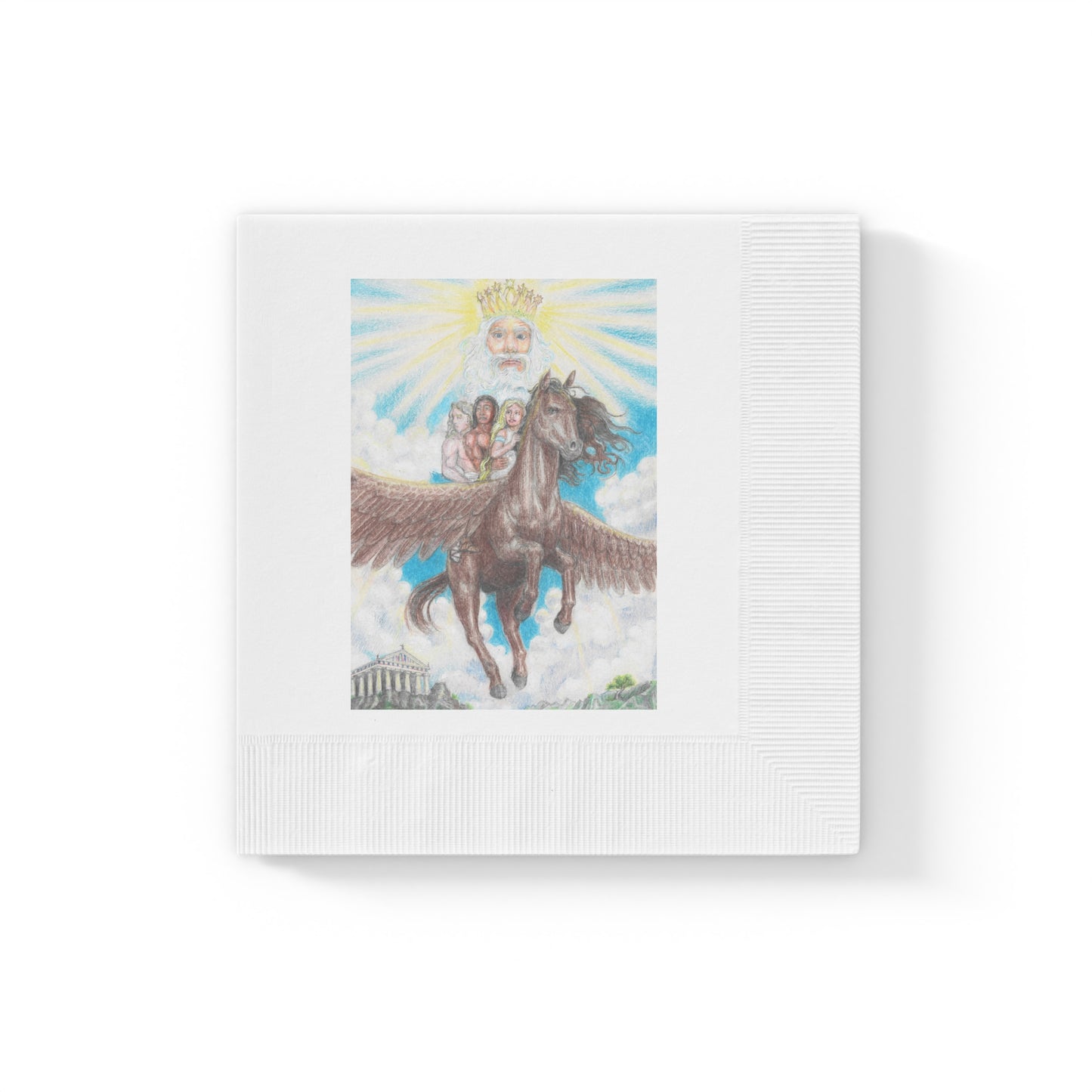 White Coined Napkins with Race to God's table motif