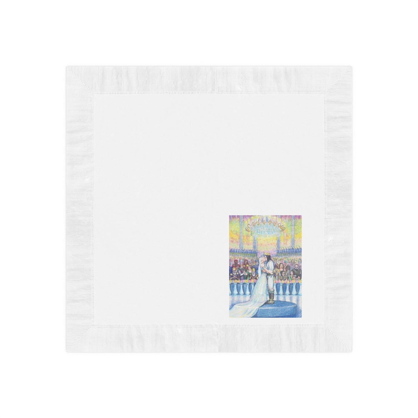 White Coined Napkins with with Adventures of a King motif