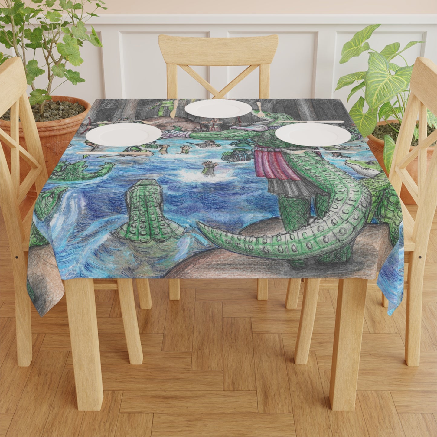 Tablecloth with the Adventures of a King motif