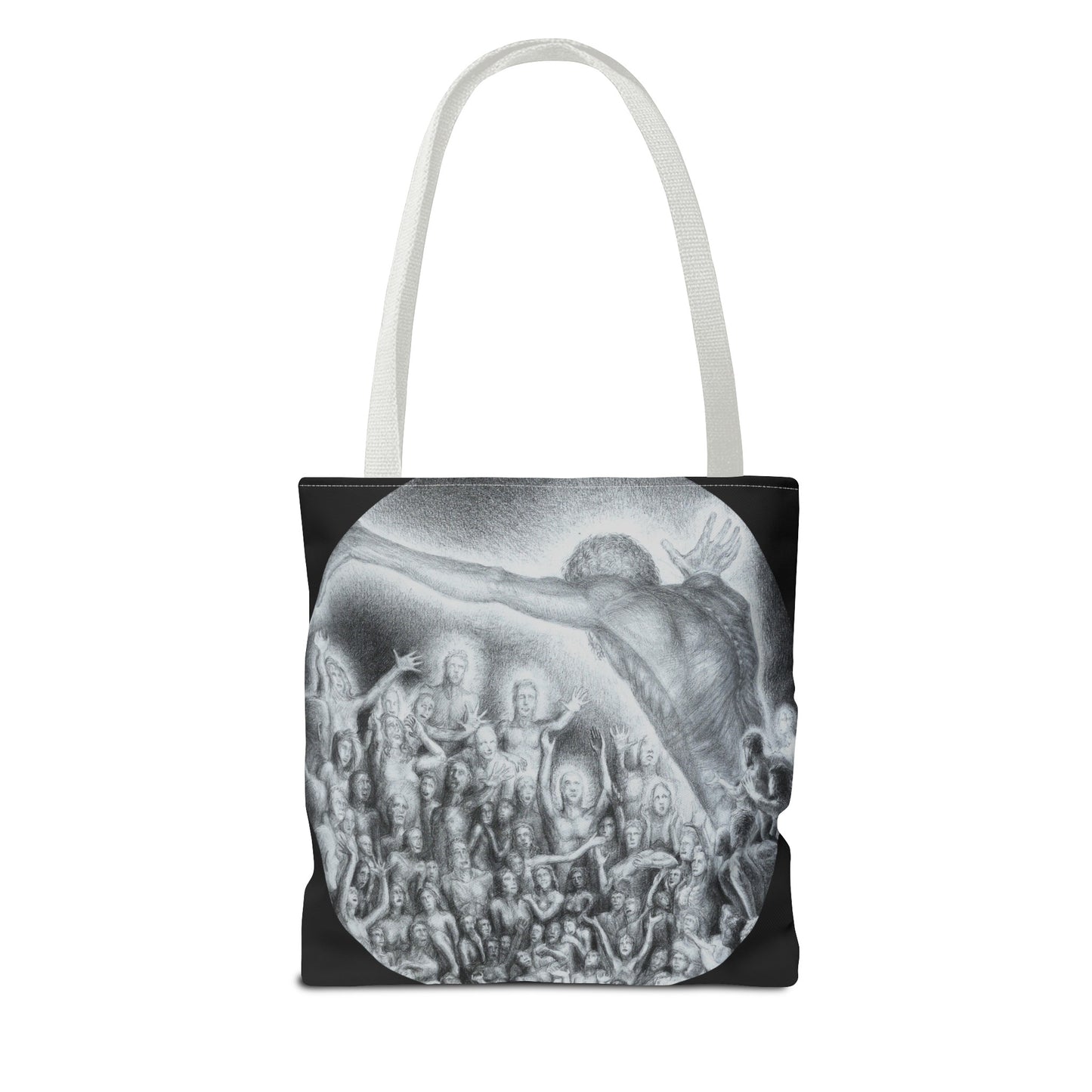 Tote Bag (AOP) with READY FOR YOUR AFTERLIFE MOTIF