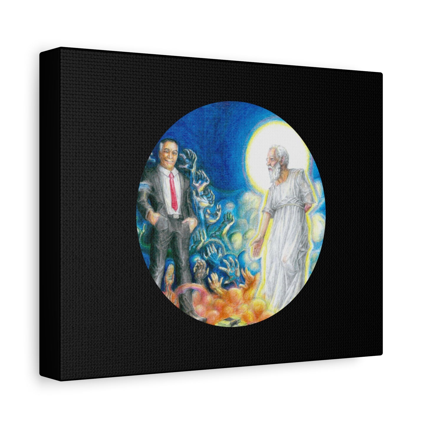 Matte Canvas, Stretched, 1.25" with the Albionian Book of the Dead and Living motif