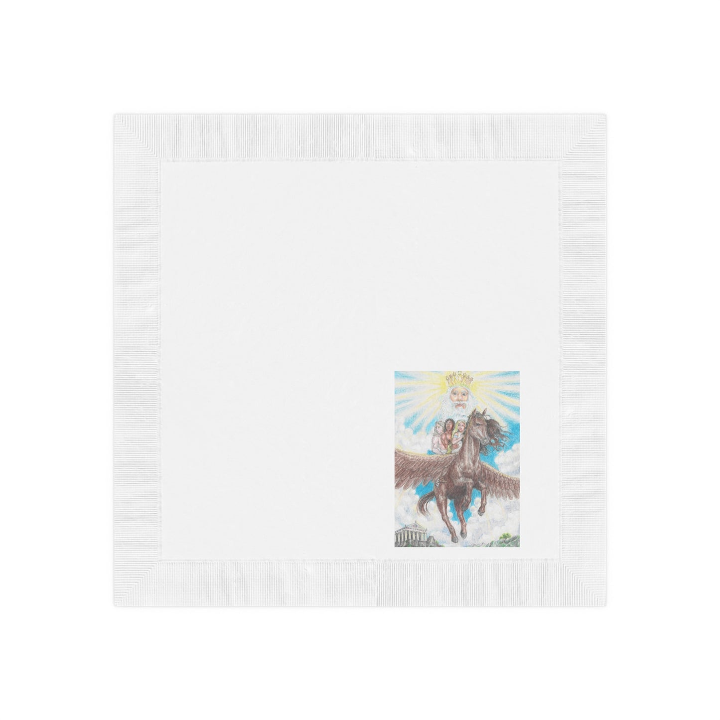 White Coined Napkins with Race to God's table motif